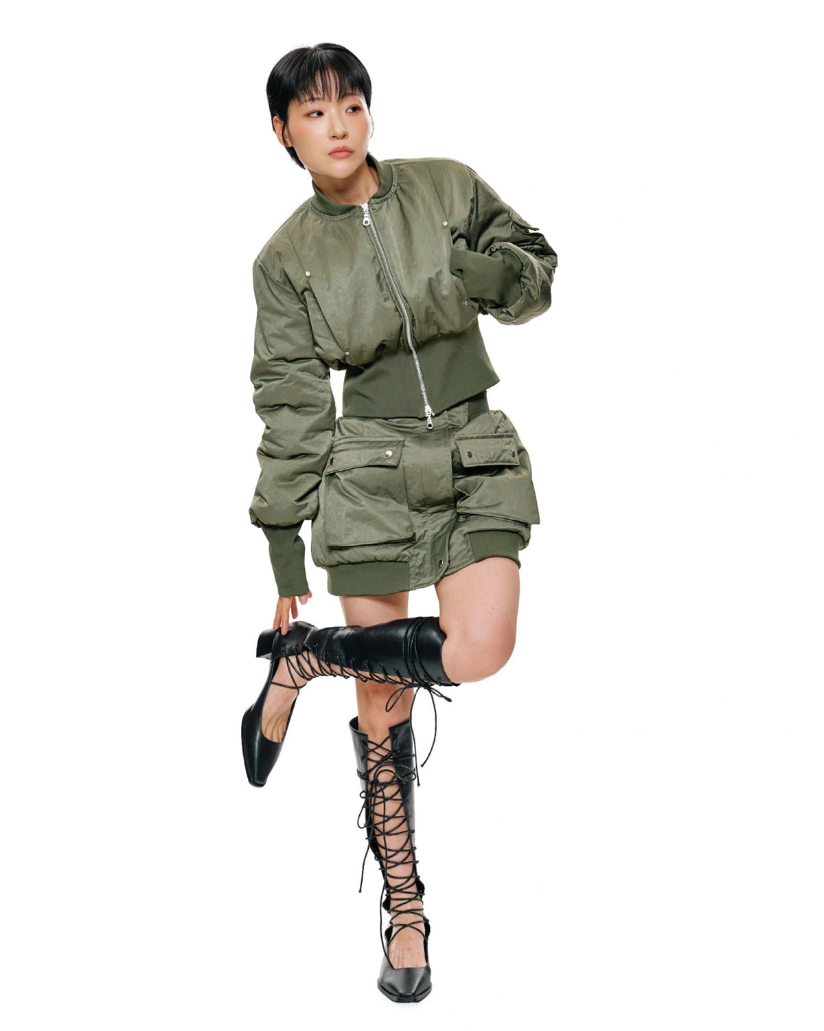 ZERO GRAVITY BOMBER MINI SKIRT - BEV C multi label store