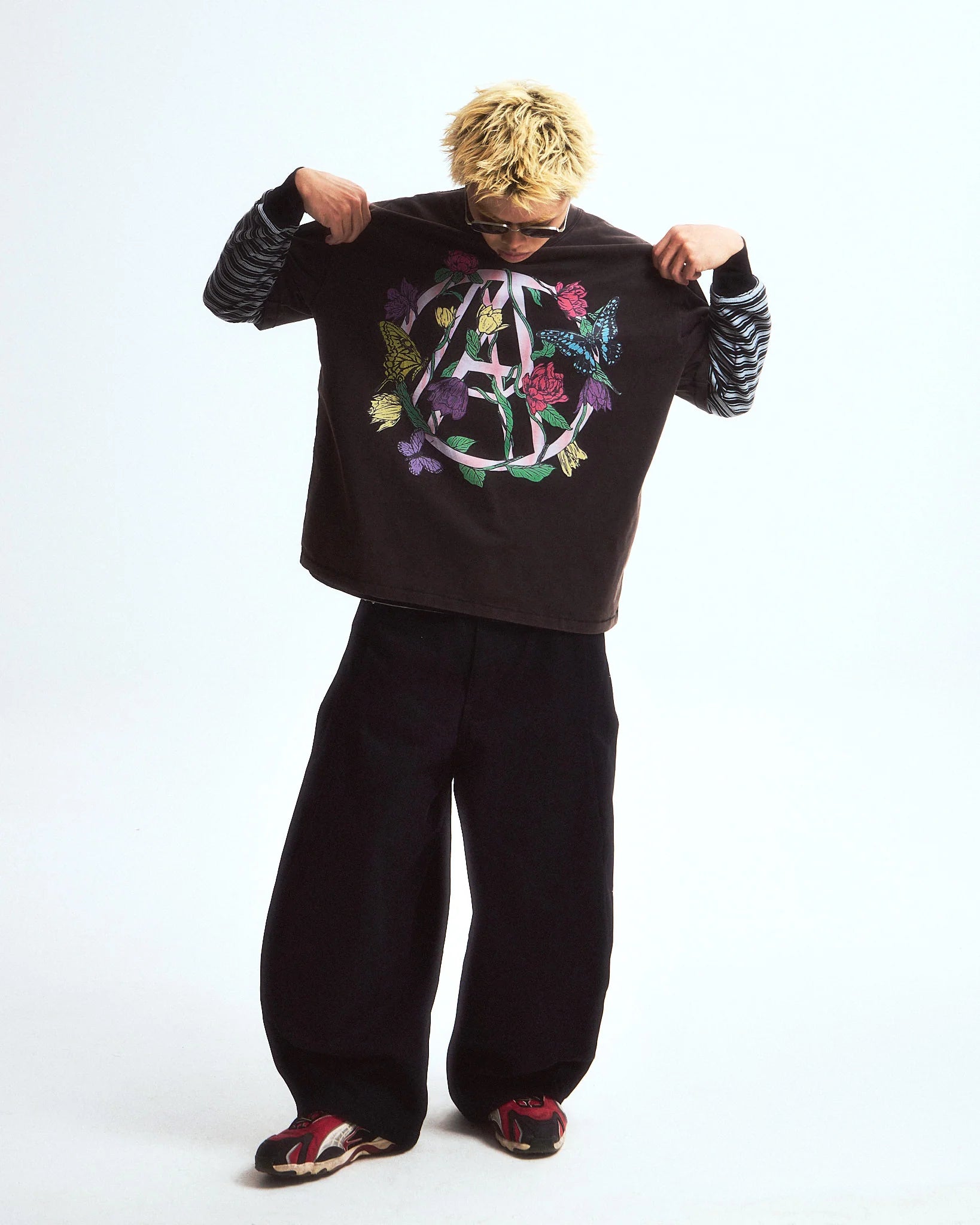 WASHED BUTTERFLY BOXY TEE BLACK - BEV C multi label store