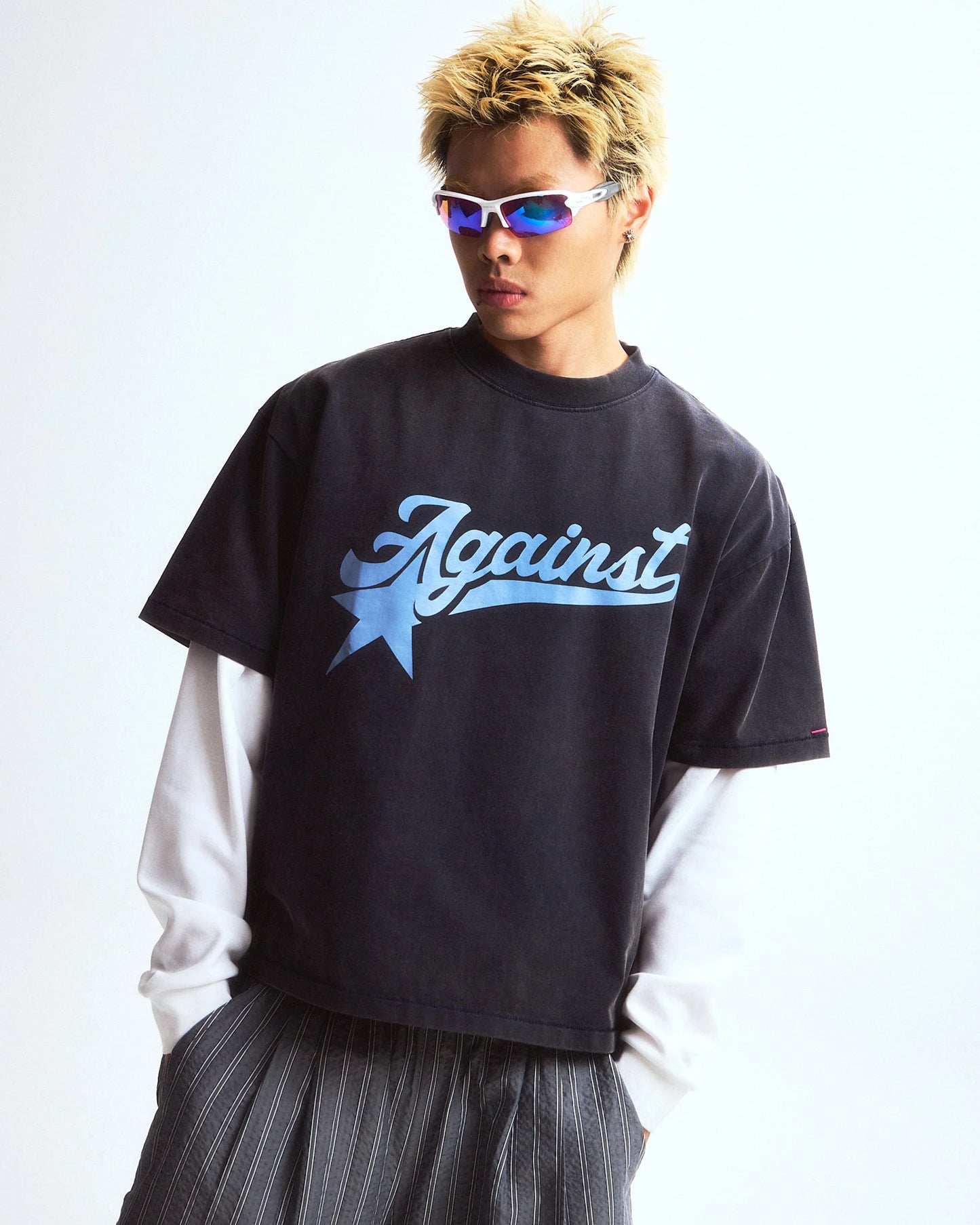 A-STAR WASHED BOXY TEE MIDNIGHT - BEV C multi label store