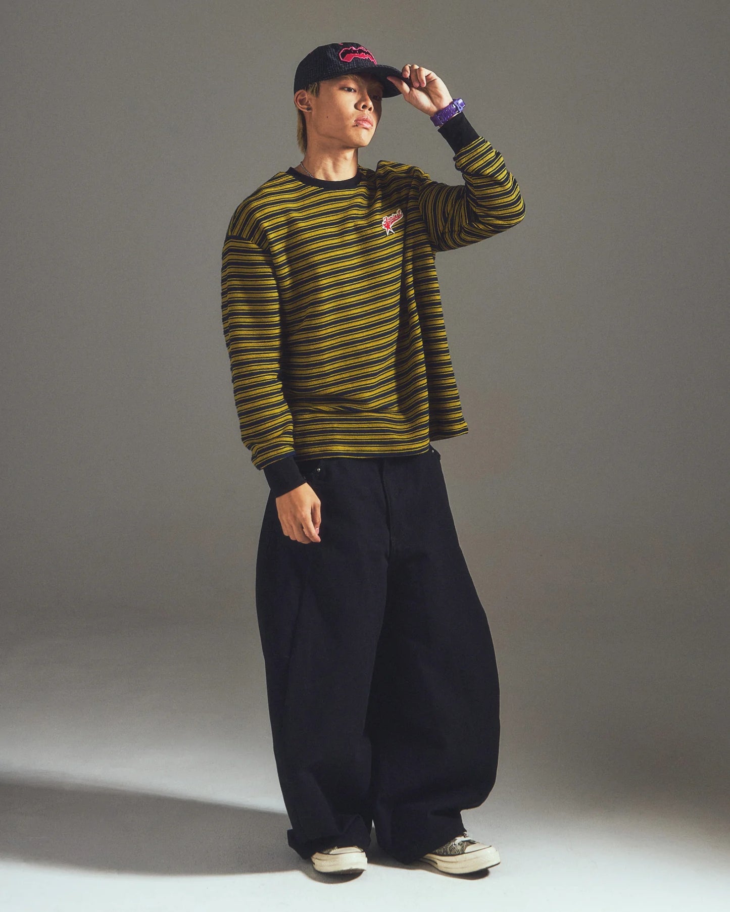 STRIPE STAR LOUNGE TEE YELLOW NAVY - BEV C multi label store