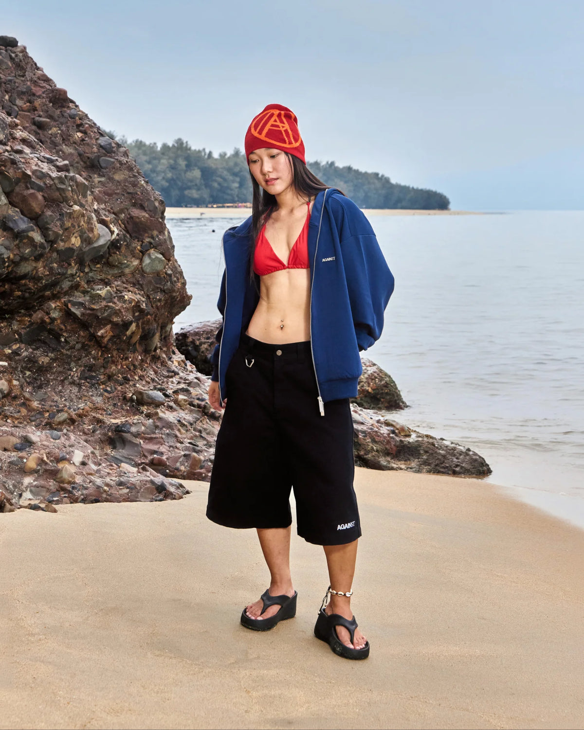 NEO TATSUYA ZIP HOOD BLUE