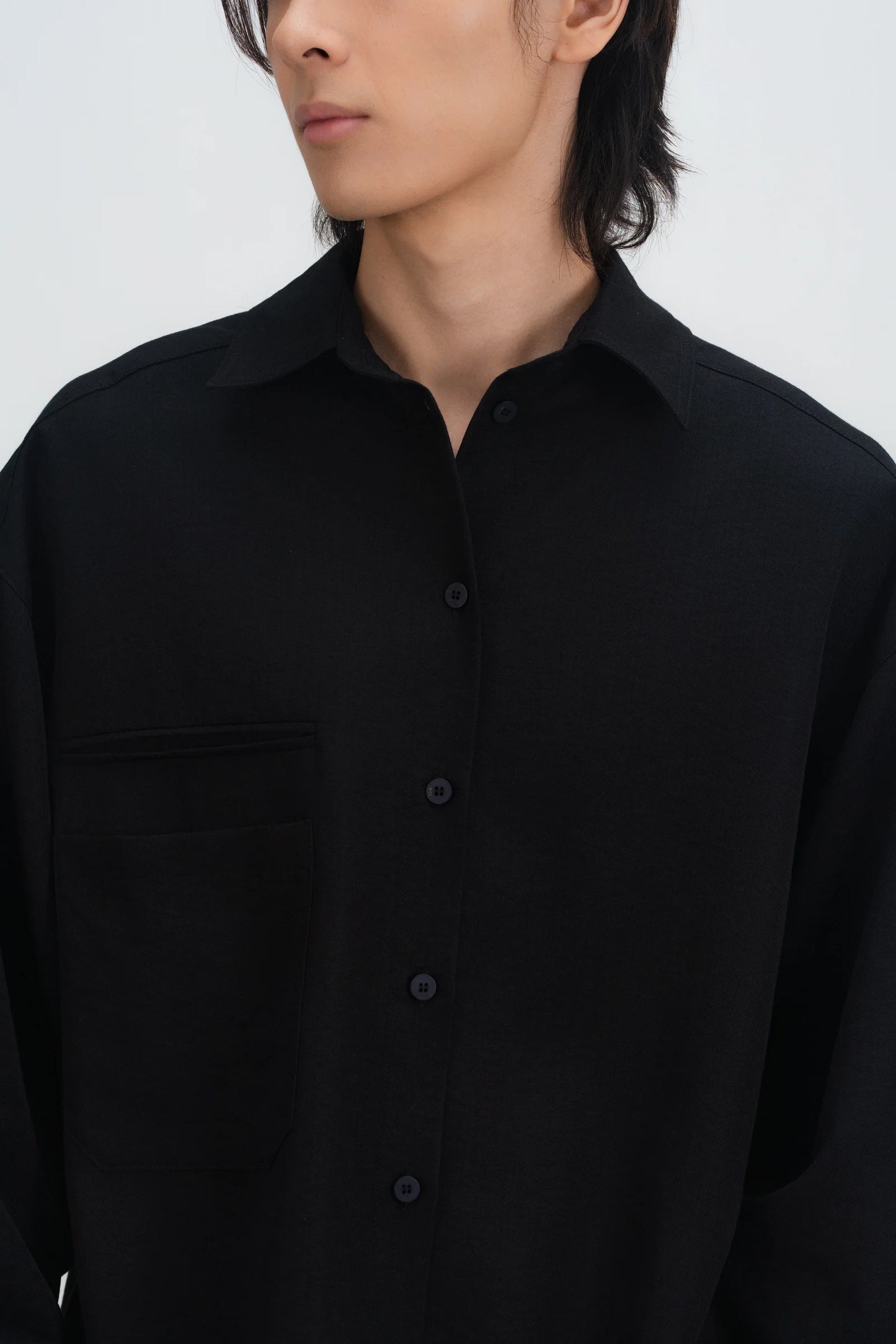 Gender Neutral Oversized Arm Long Sleeve Blouse (Black) - BEV C multi label store