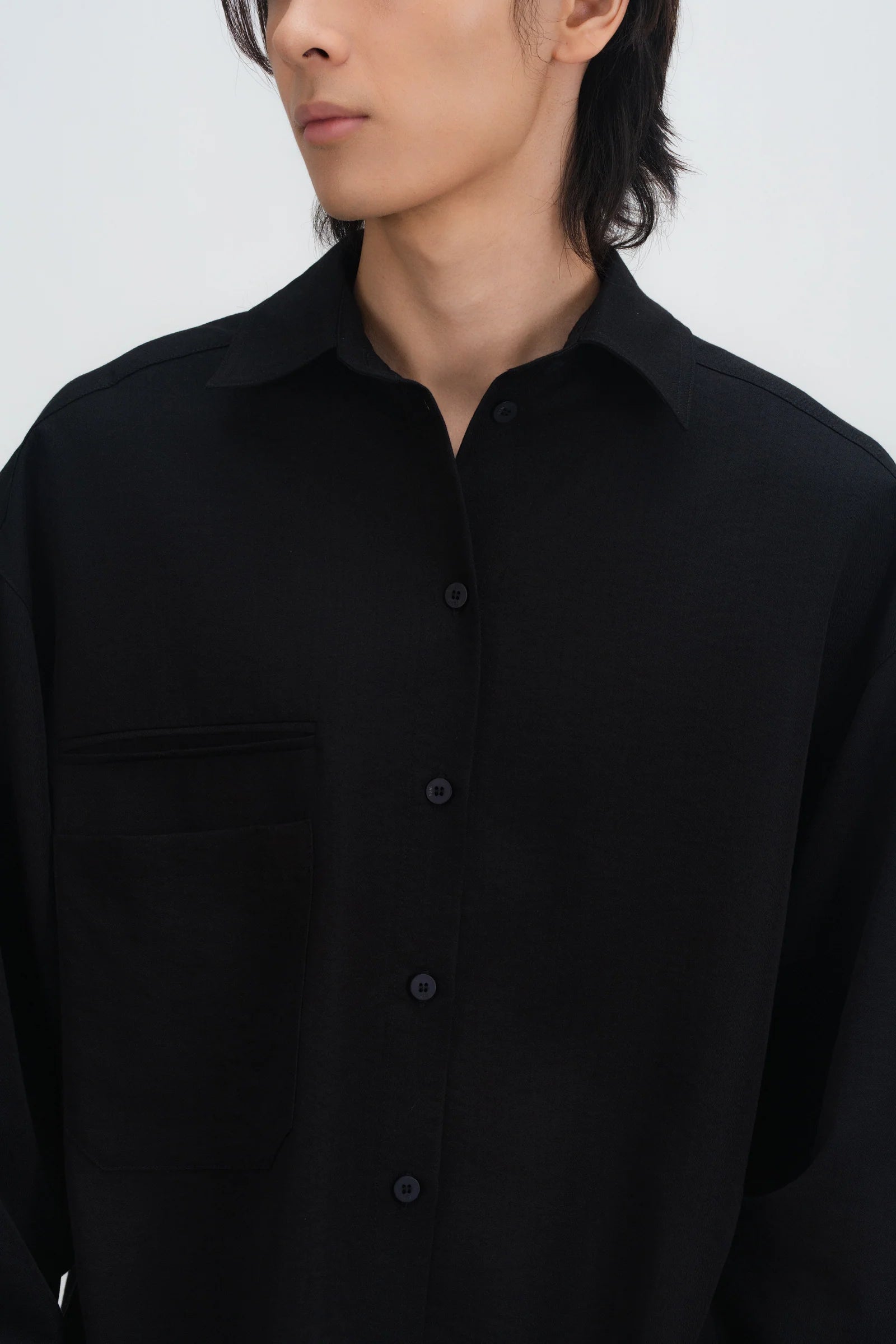 Gender Neutral Oversized Arm Long Sleeve Blouse (Black) - BEV C multi label store