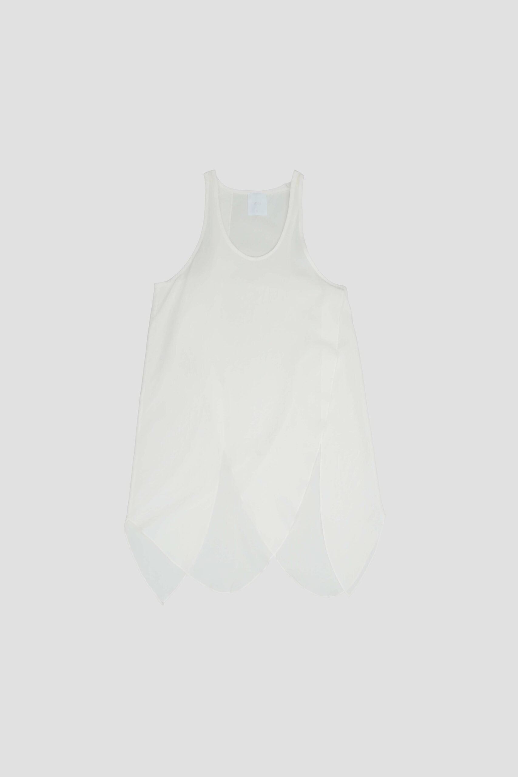 Asymmetrical Layering Long Tank Top (White) - BEV C multi label store