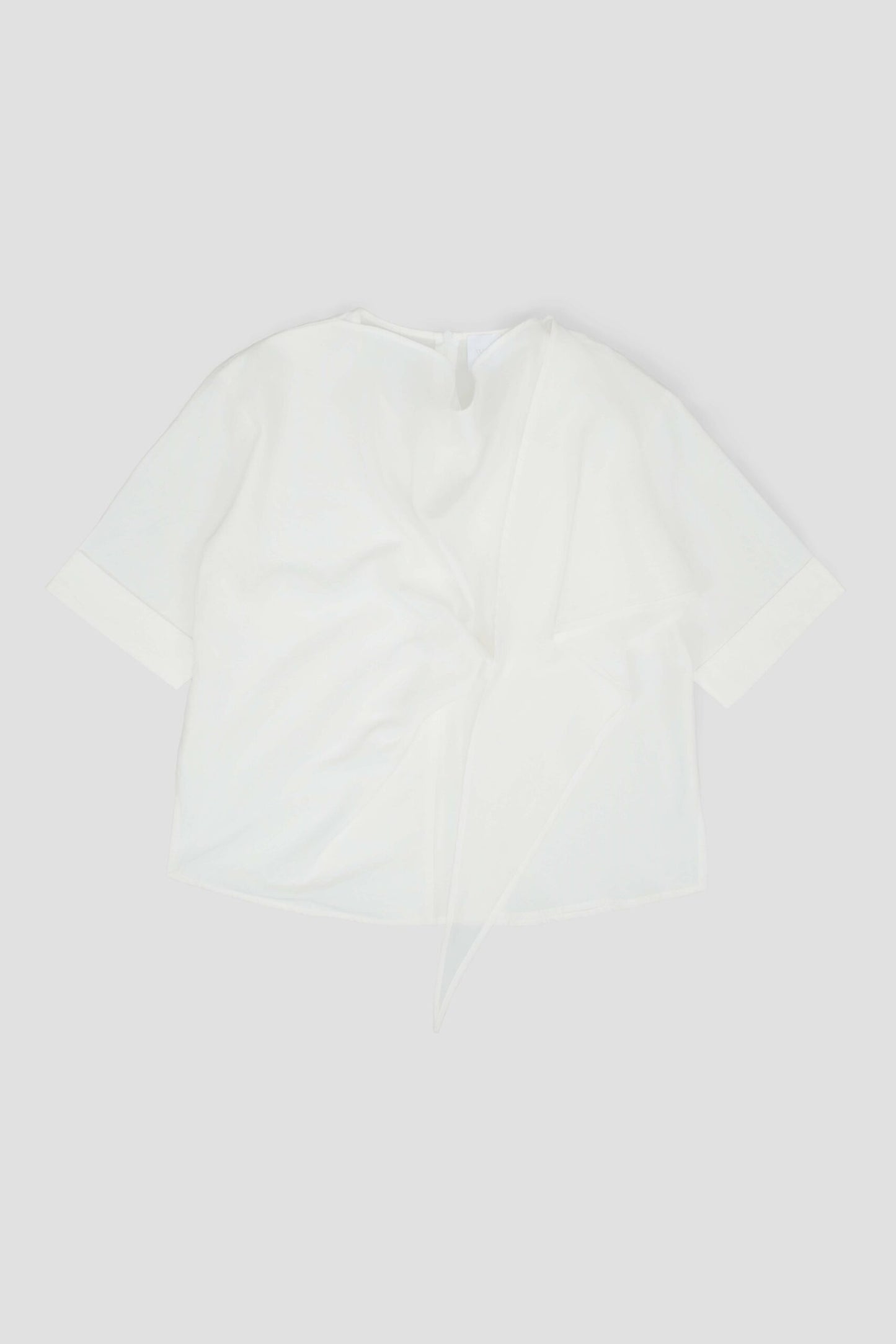 Neck-Scarf Half Sleeve Blouse (White) - BEV C multi label store