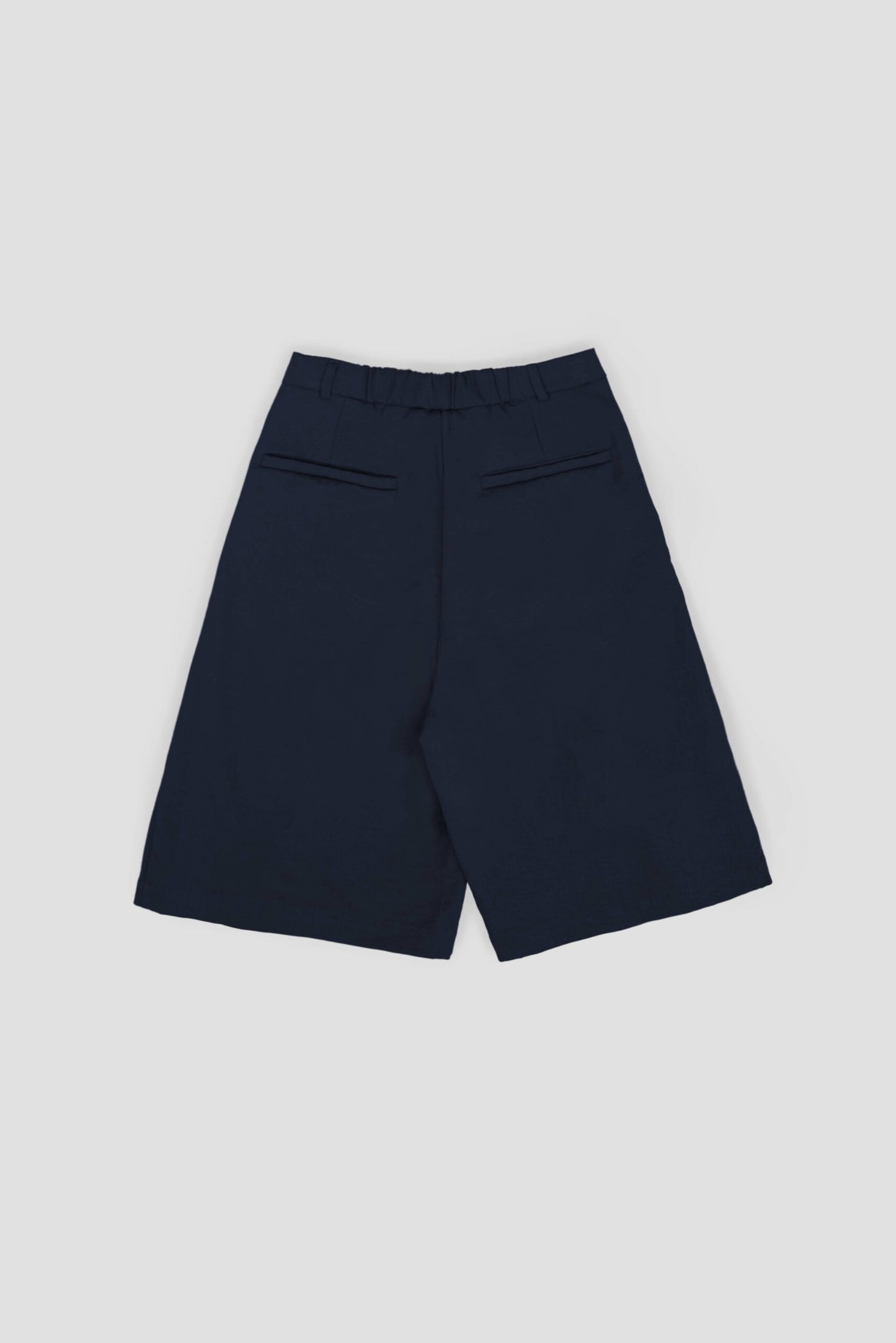 Gender Neutral Pleated Belted Short (Navy) - BEV C multi label store