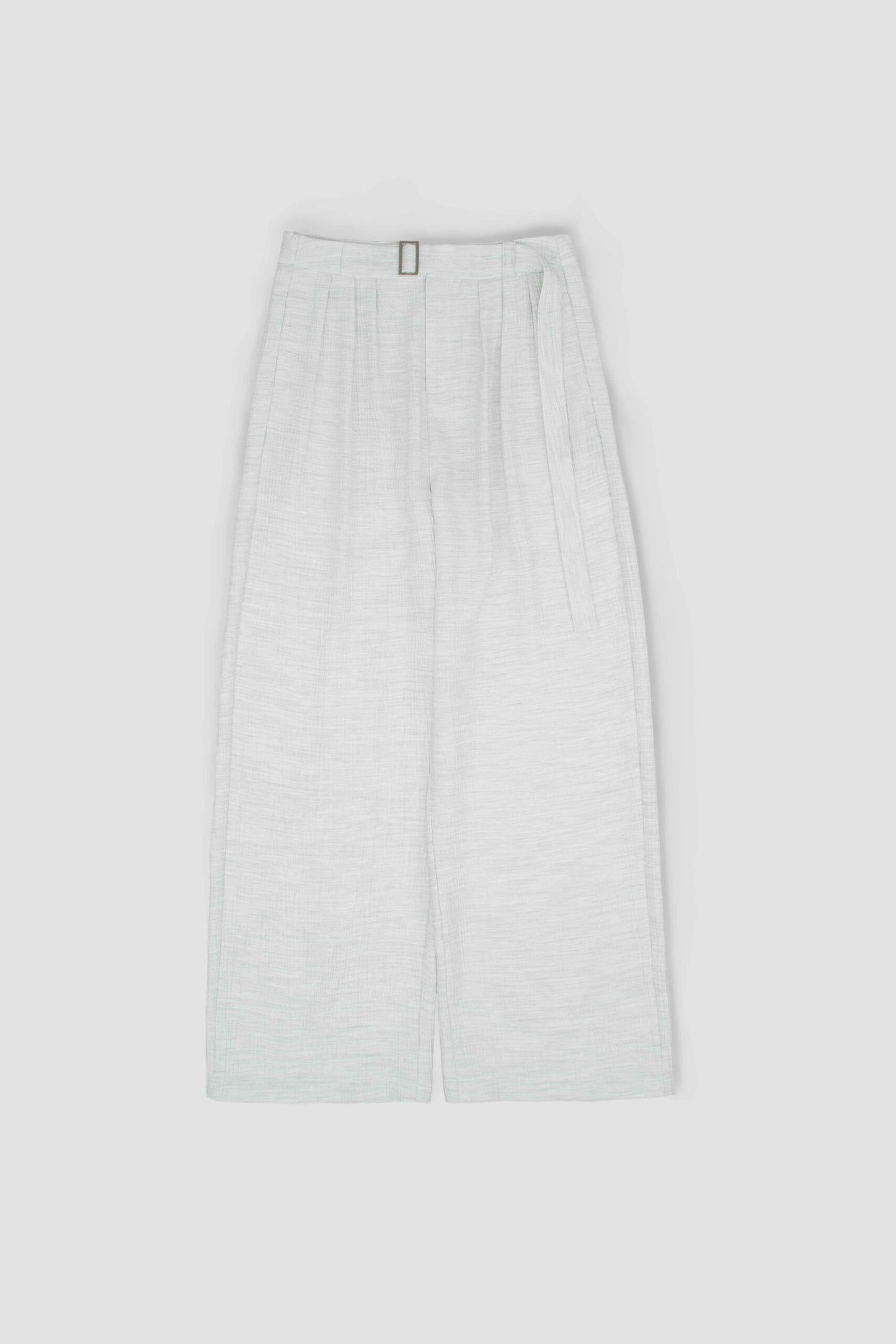 Tri Pleated Belted Trousers (Grey) - BEV C multi label store