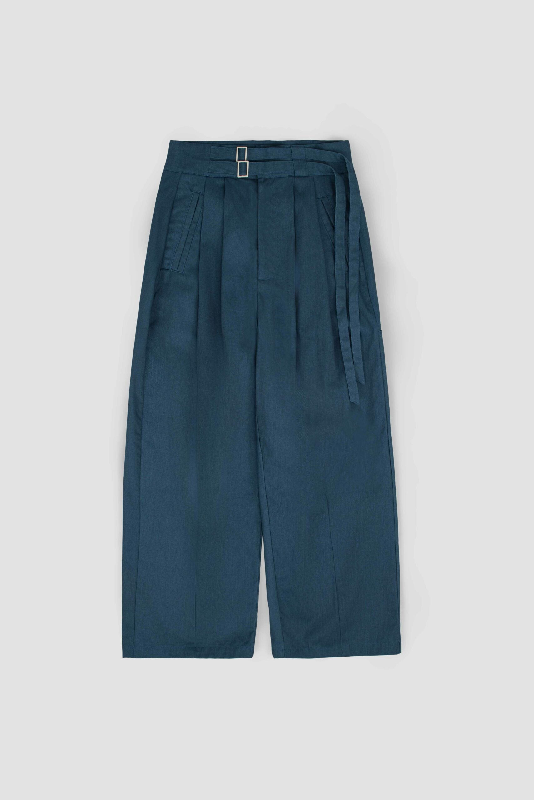 Gender Neutral Double Belted Long Trousers (Blue) - BEV C multi label store