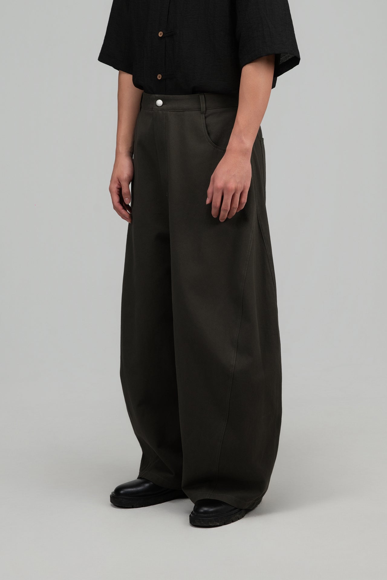 Gender Neutral Curved Leg Denim 2.0 (Forest Grey) - BEV C multi label store