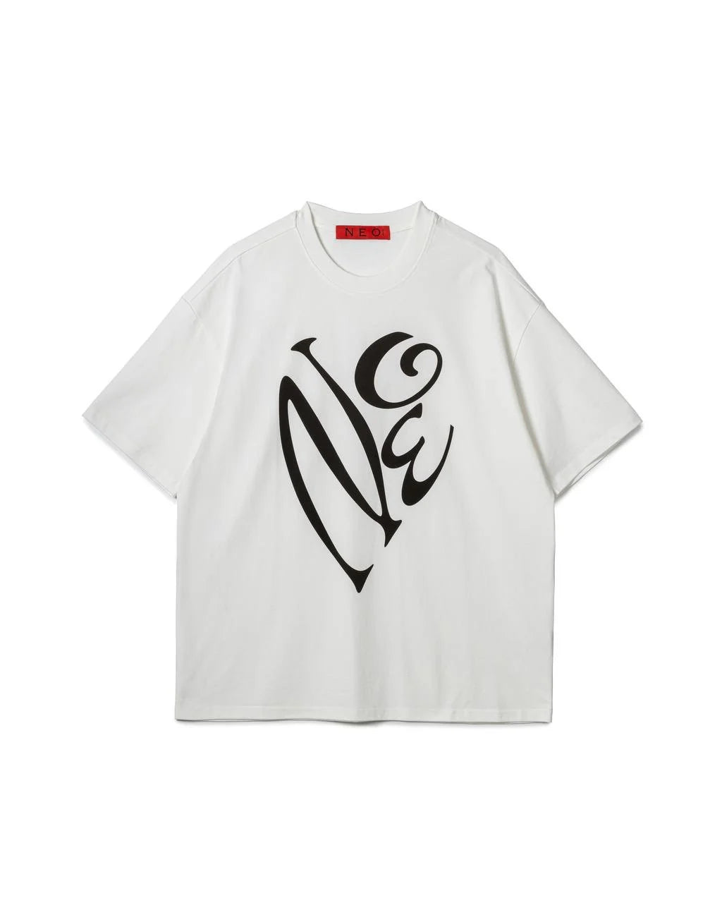 N E O Oversized Calligraphic Logo T-Shirt - White - BEV C multi label store