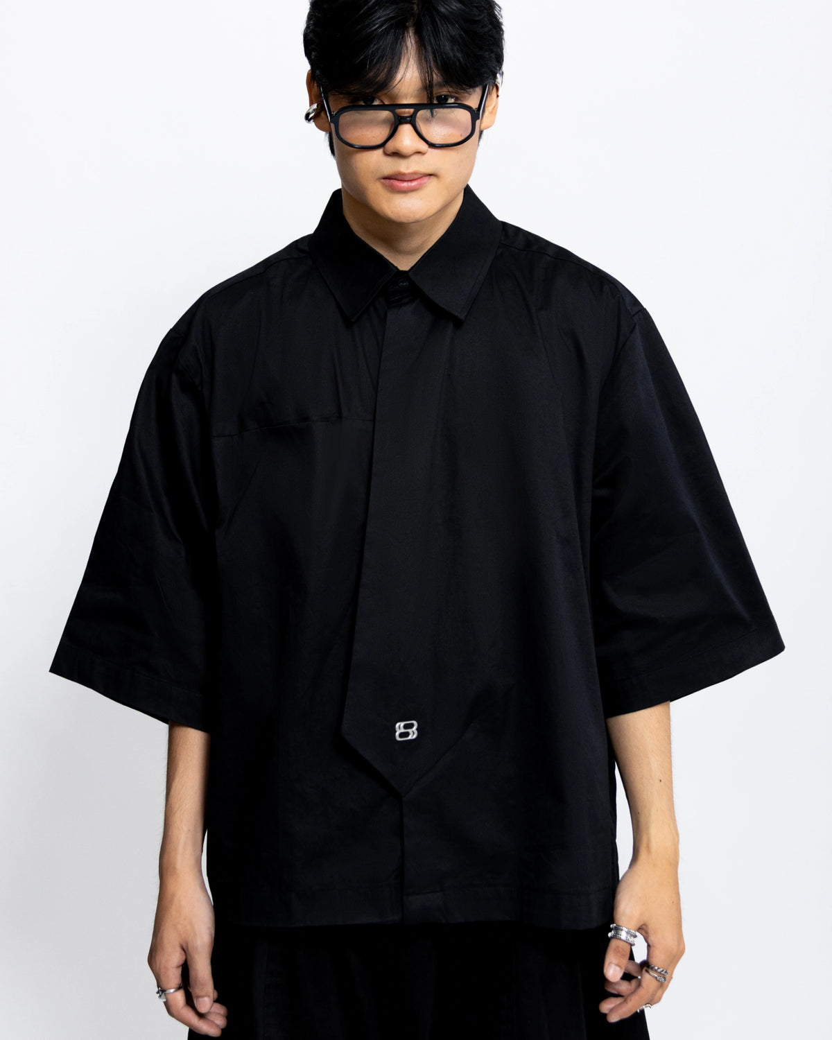 POSH BOXY SHIRT BLACK - BEV C multi label store