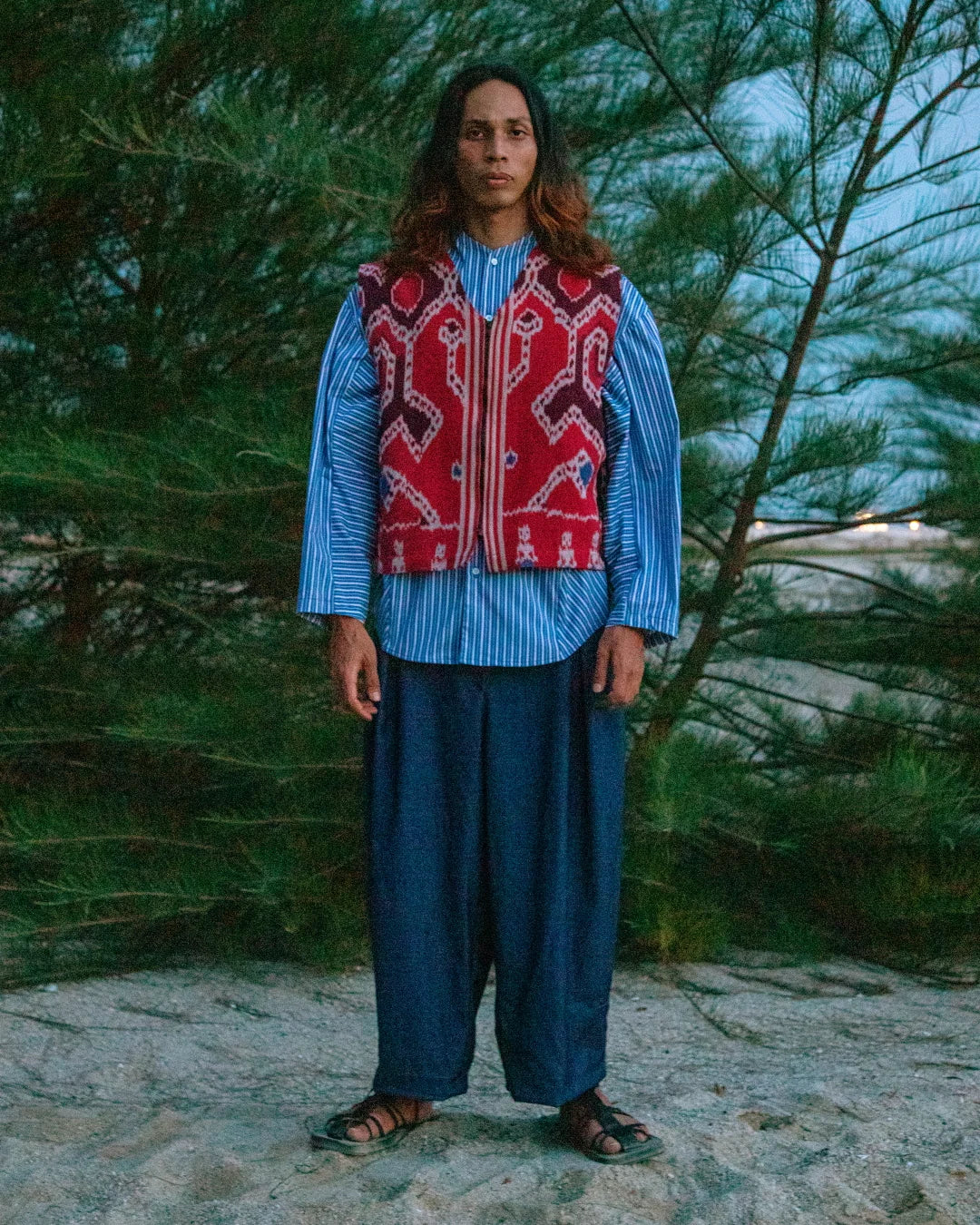 Vest Pua Kumbu (Red) - BEV C multi label store