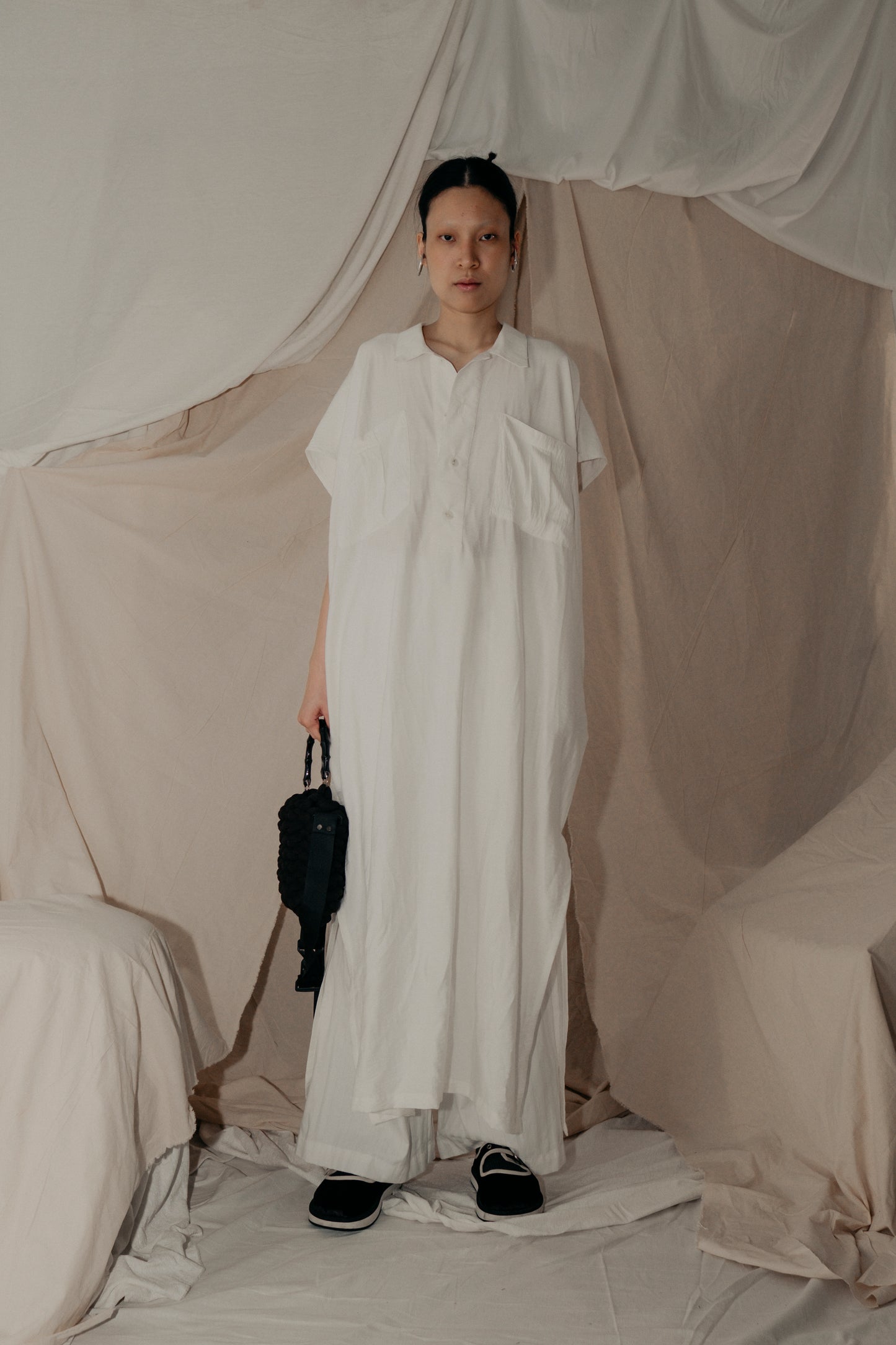 So Simple Collar Dress In White - BEV C multi label store