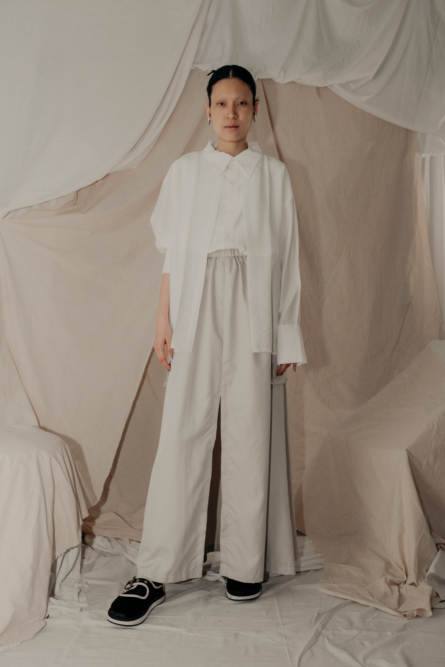 Two-Way Side Pocket Skirt in Cream - BEV C multi label store