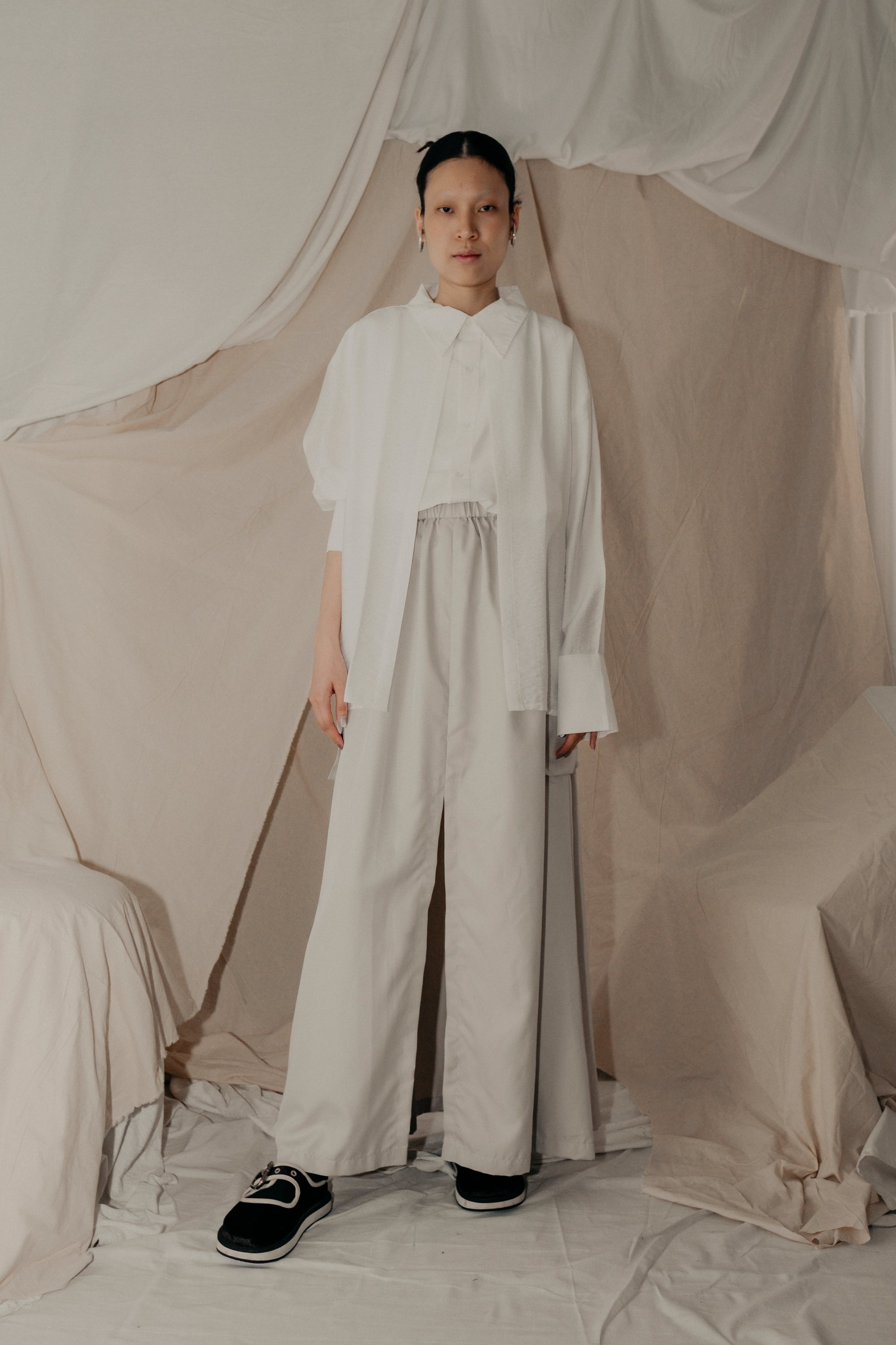 Two-Way Side Pocket Skirt in Cream - BEV C multi label store