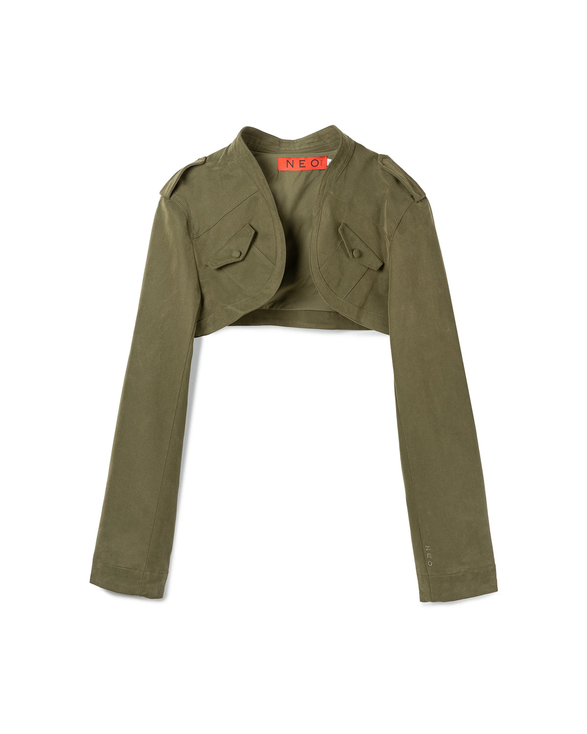 Vol.3 Ch.2 Button Cropped Jacket - Green - BEV C multi label store