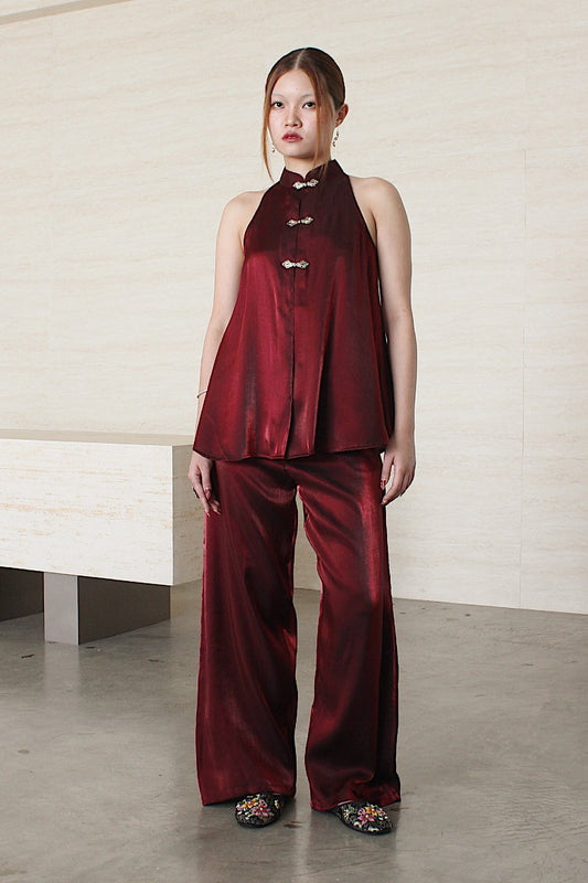 Halter Luna Pants - Red - BEV C multi label store