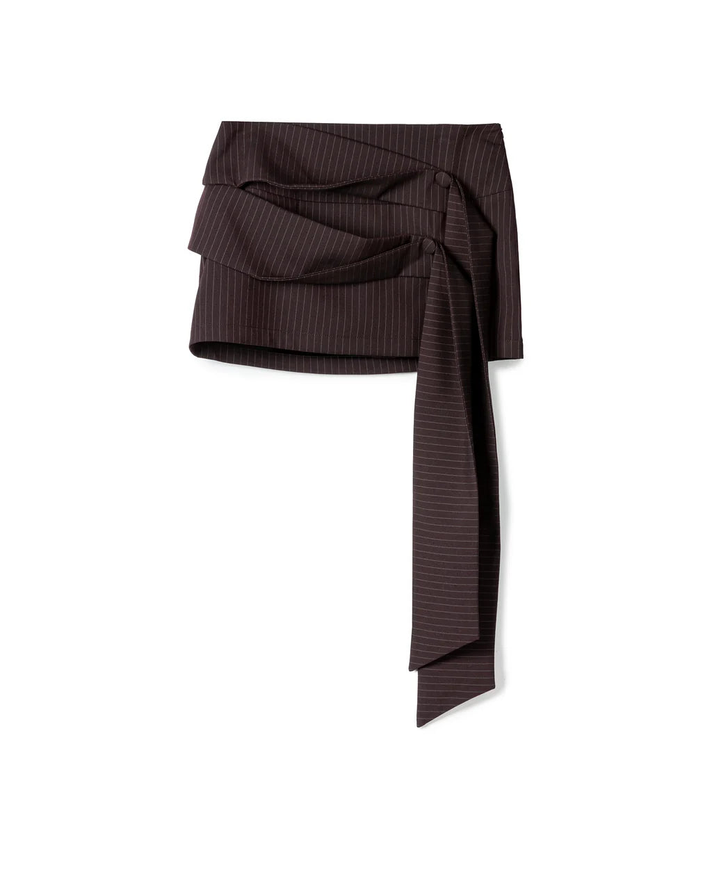 Vol.3 Ch.2 Asymmetrical Drape-Tie Mini Skirt - Burgundy - BEV C multi label store