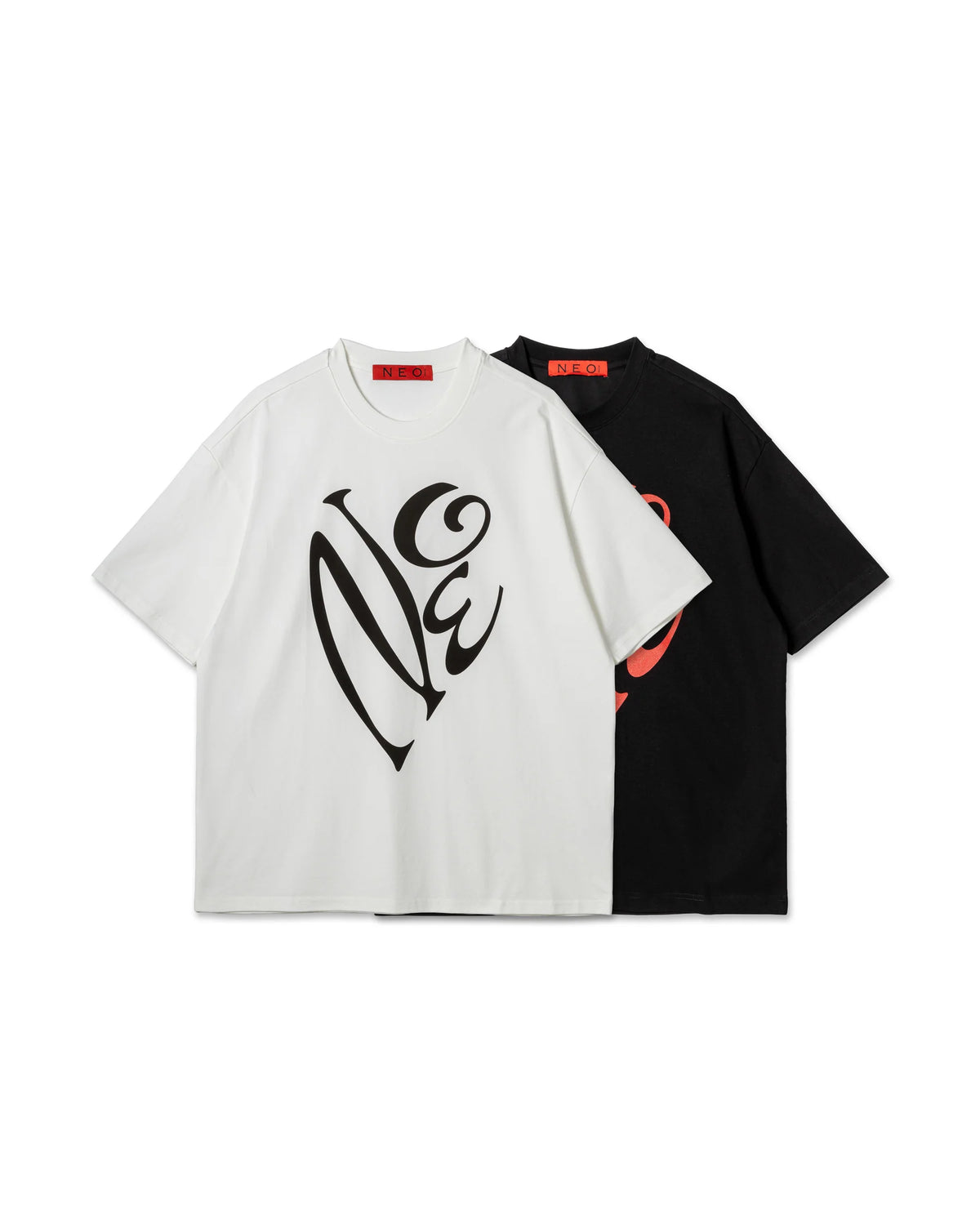 N E O Oversized Calligraphic Logo T-Shirt - White - BEV C multi label store