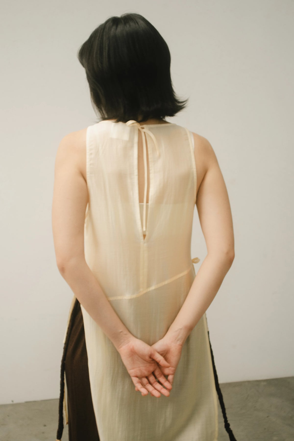 WES x GUNG x SO | Bold Side Slit Long Tank Top (Butter)