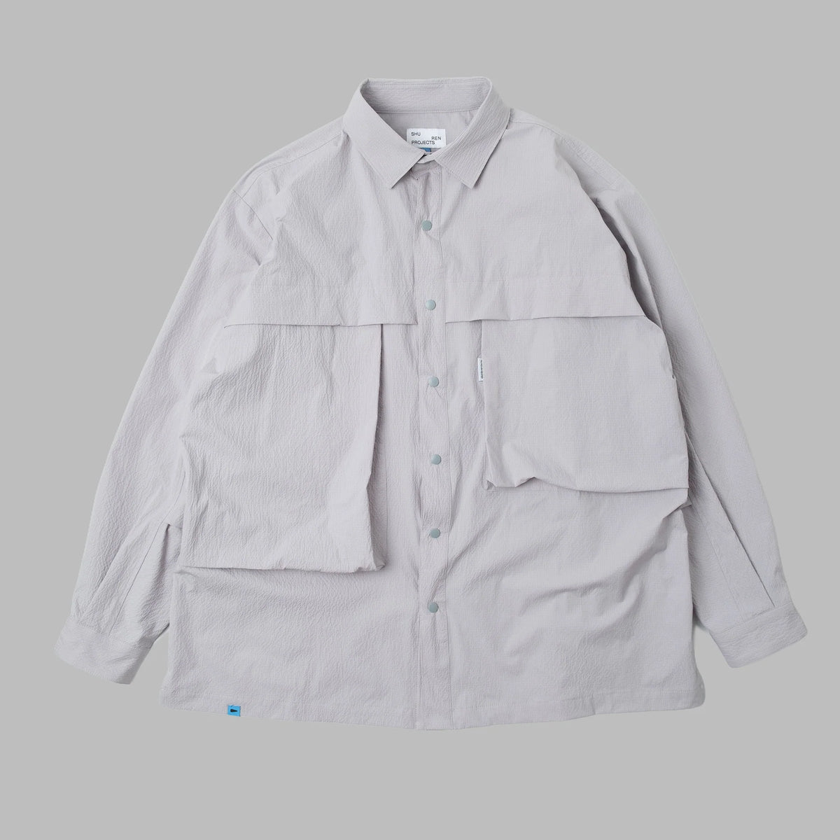 Seersucker Shirt Jacket / Nylon - Grey
