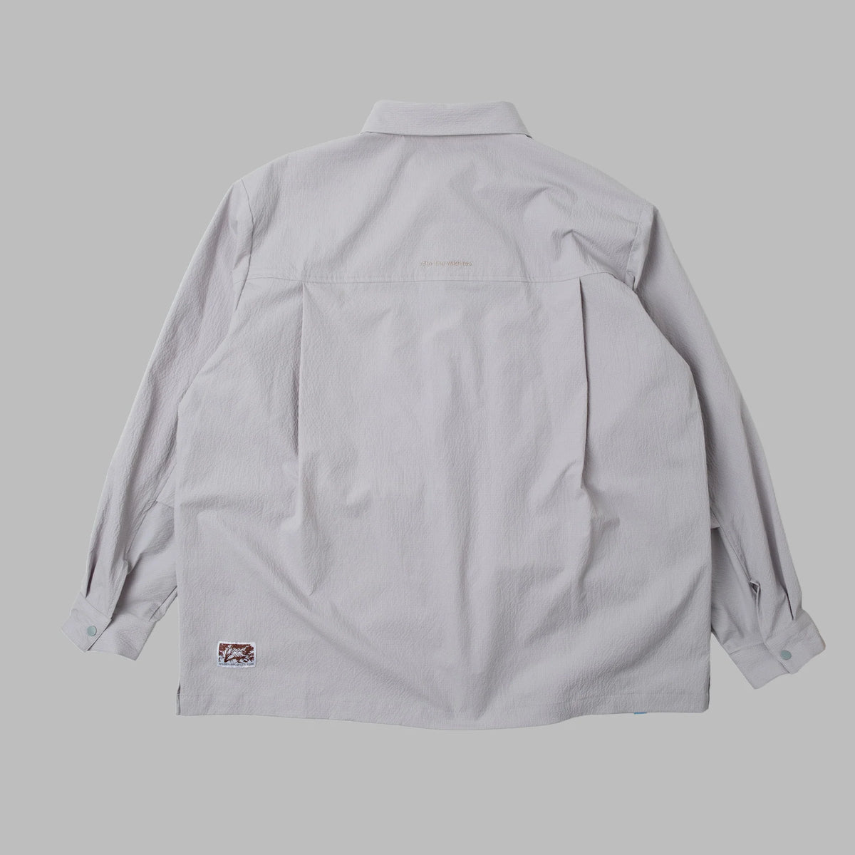 Seersucker Shirt Jacket / Nylon - Grey