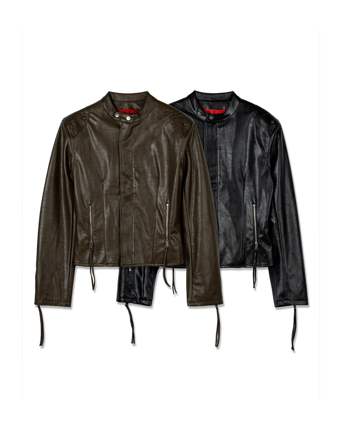Vol.3 Ch.2 Plaid-lined Leather Jacket - Black - BEV C multi label store