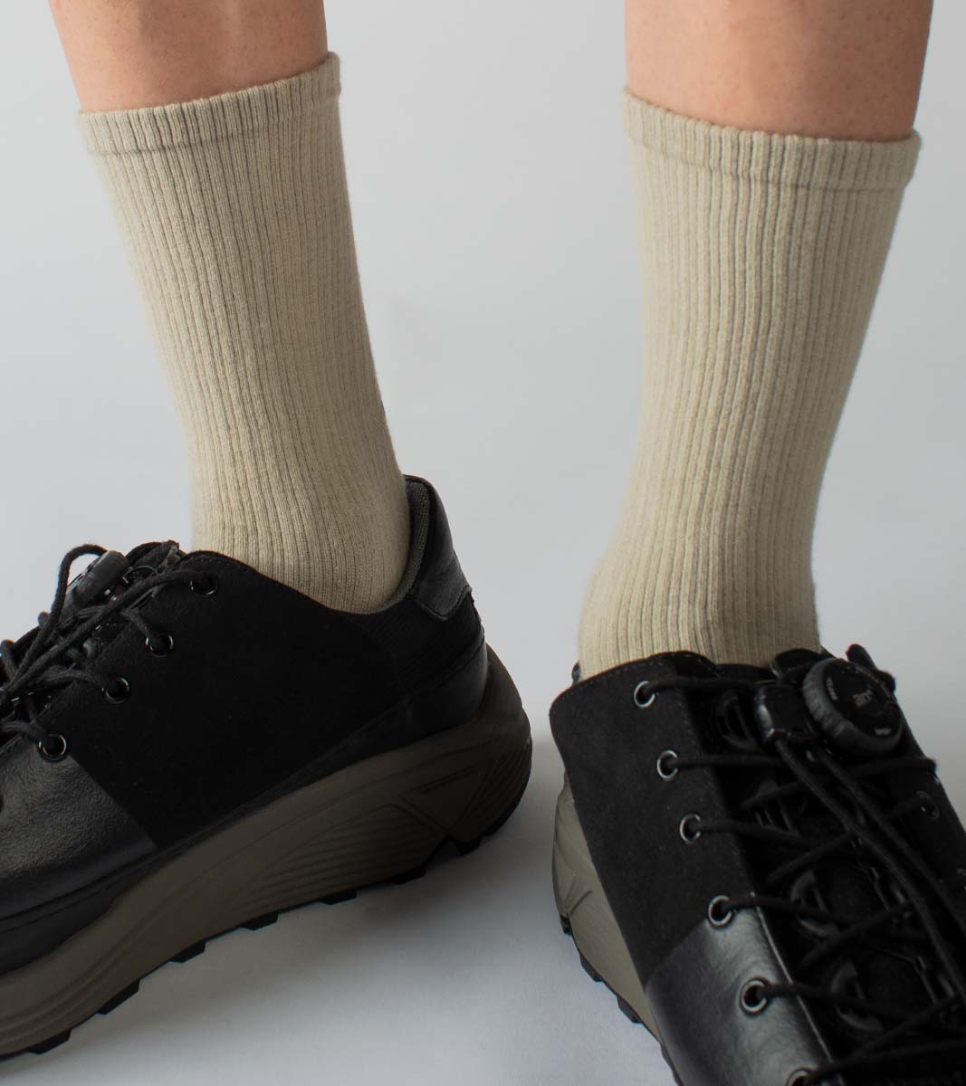Essential Crew Casual Socks - Crew Beige - BEV C multi label store