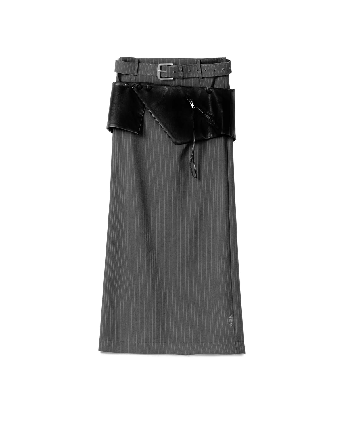 Vol.3 Ch.2 Tailored Pencil Skirt with Waist Belt - Grey - BEV C multi label store