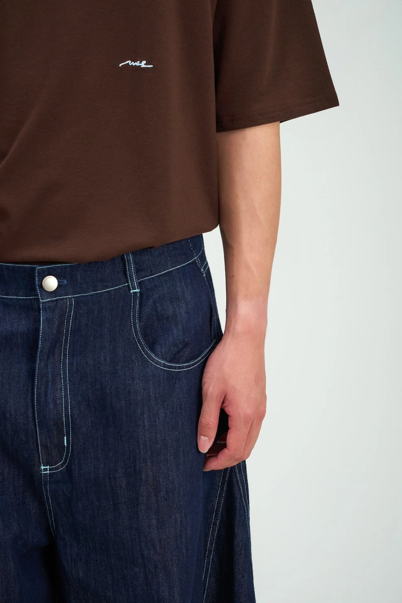 Gender Neutral Curved Leg Denim 2.0 (Dark Navy) - BEV C multi label store