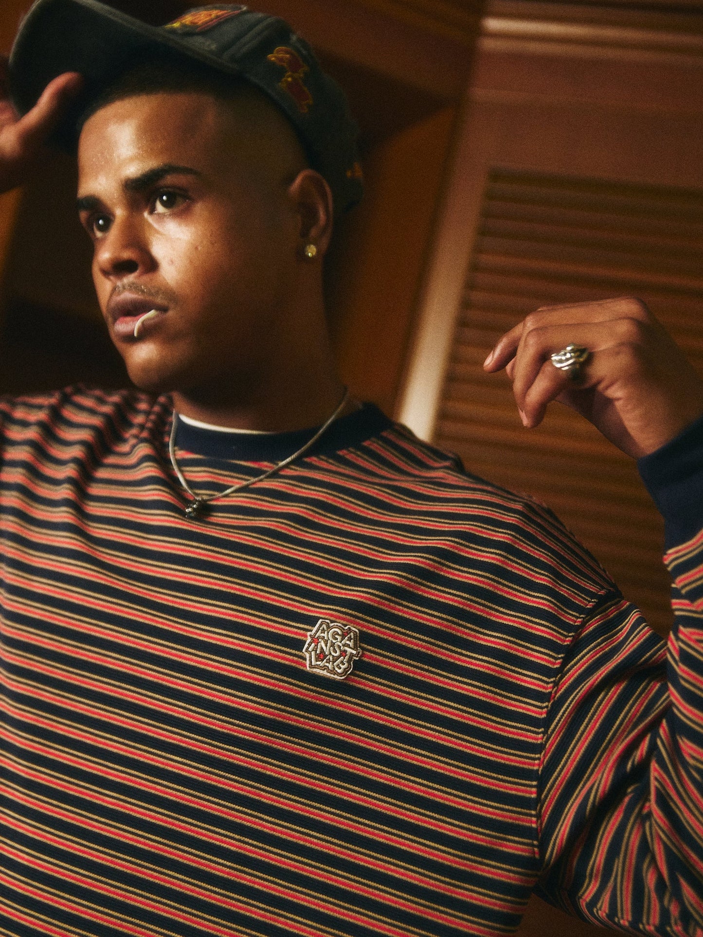STRIPE LOUNGE TEE RED - BEV C multi label store