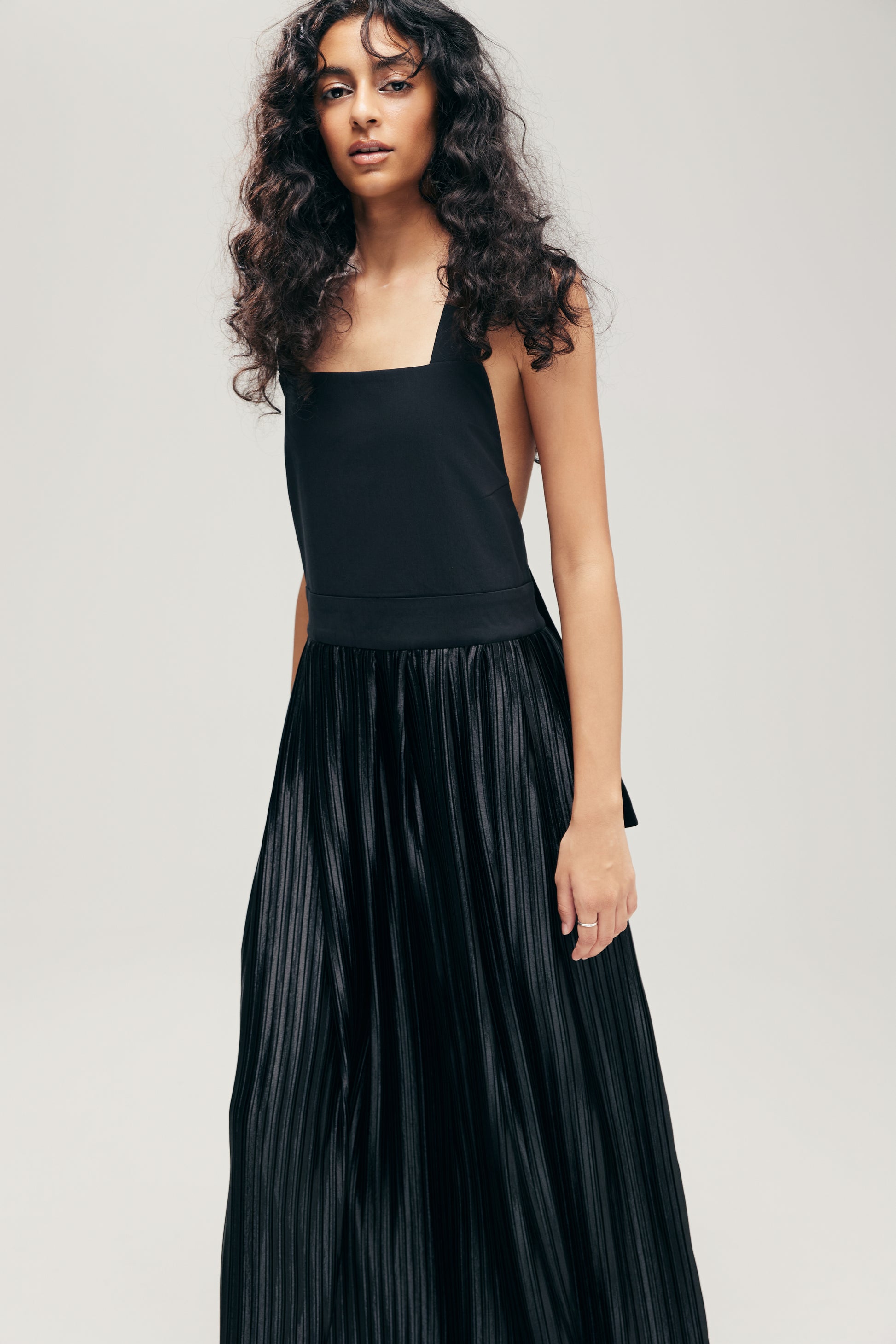 HANNEI OVERALL DRESS IN BLACK METALLIC - BEV C multi label store