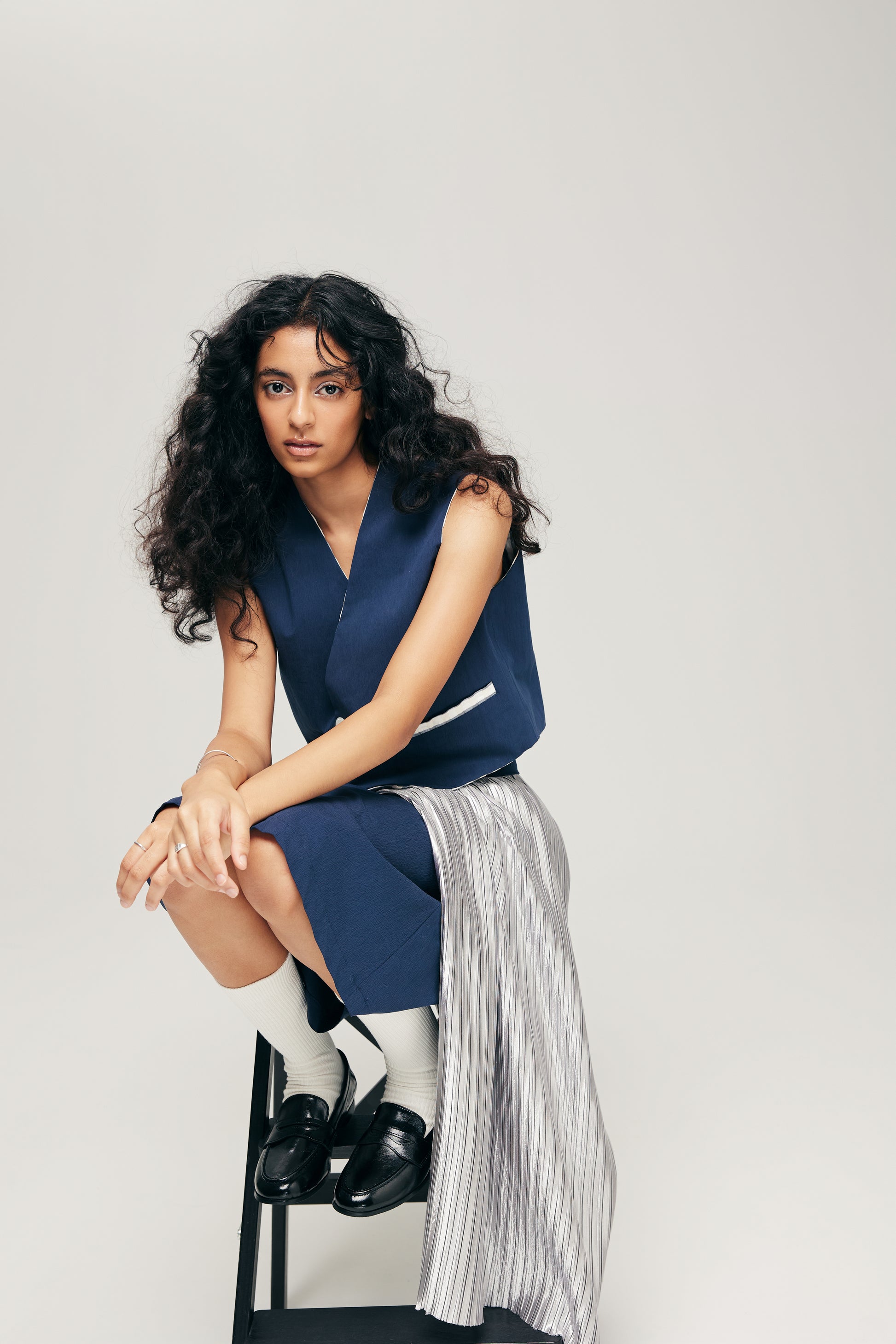HANNEI SKIRT IN NAVY & SILVER - BEV C multi label store