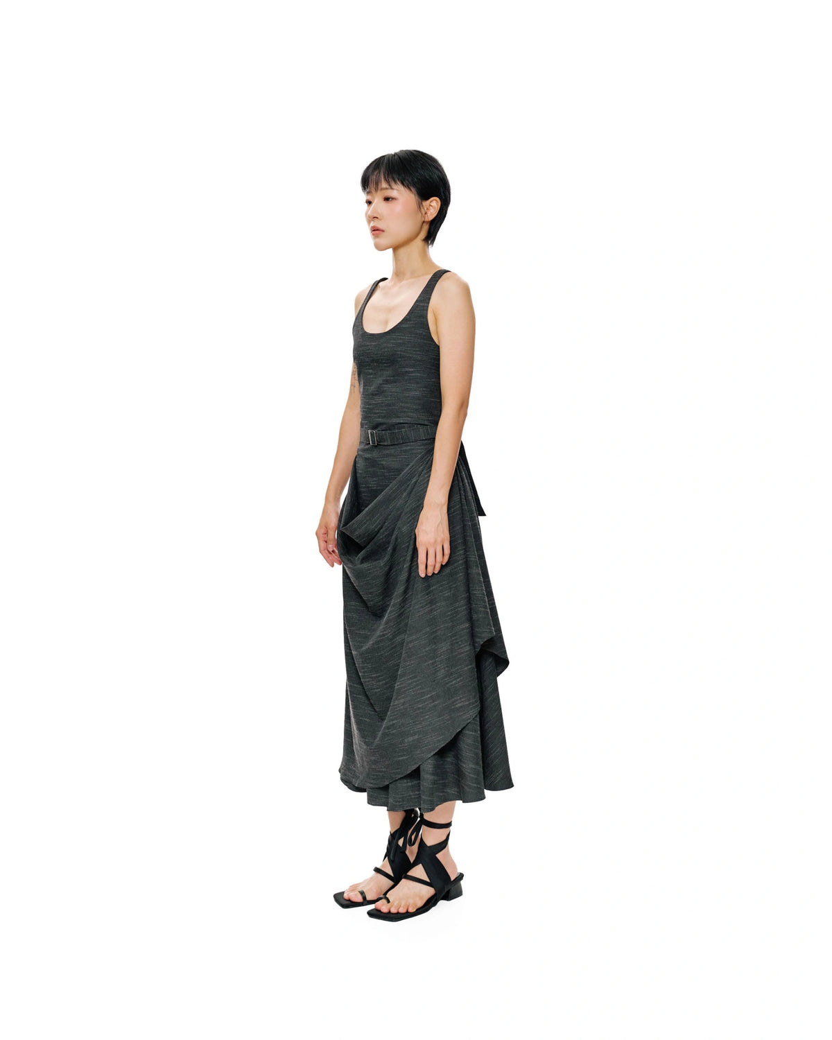 FOUNTAIN ASSYMETRIC DRESS STRIPE - BEV C multi label store