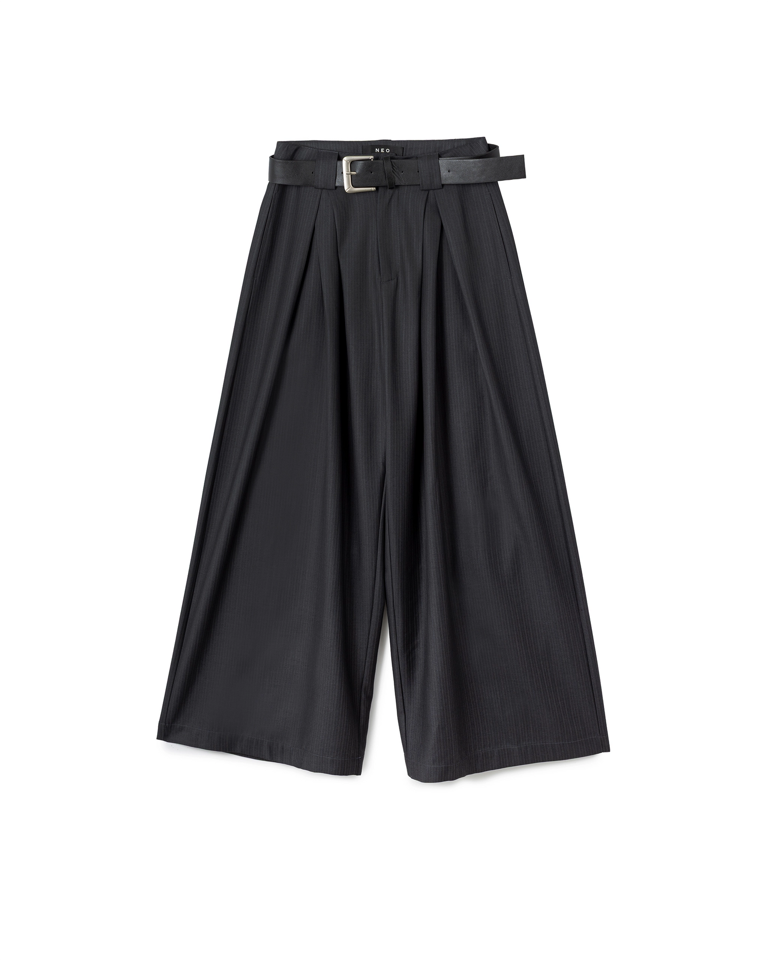 Structured Belted Culottes - Gray - BEV C multi label store