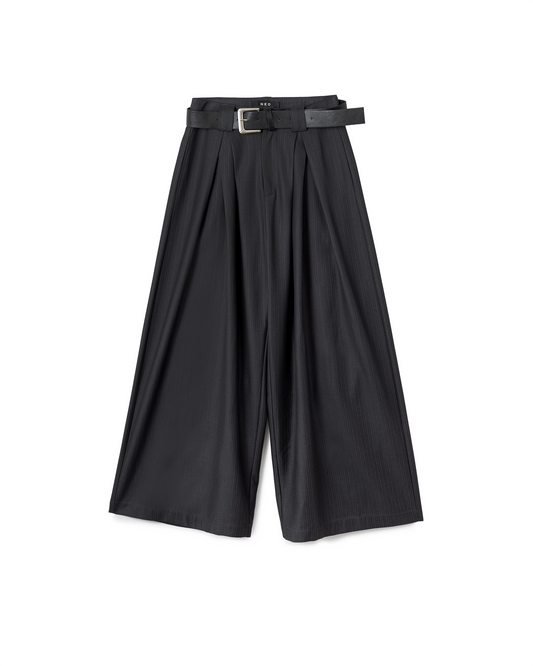 Structured Belted Culottes - Gray - BEV C multi label store