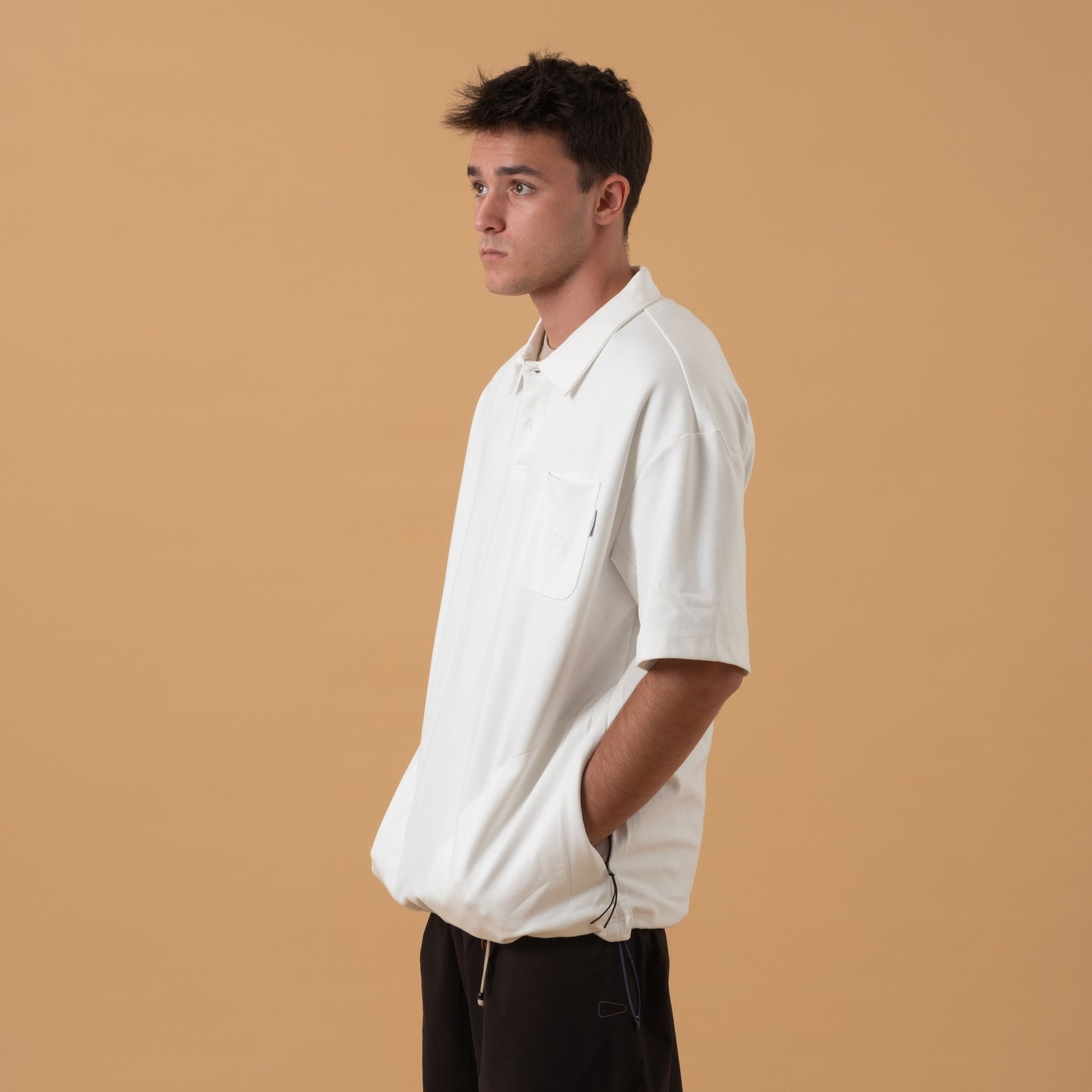3P Polo Tee / Rayon - White - BEV C multi label store