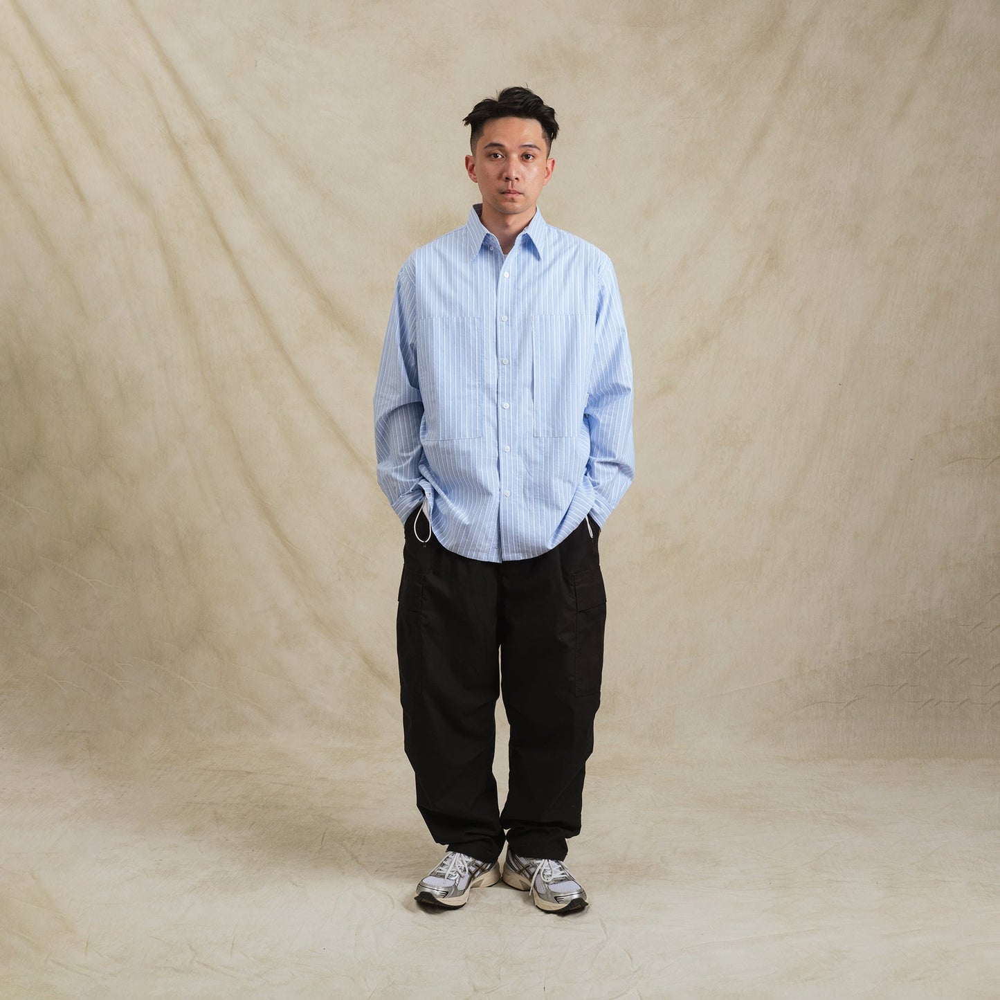 Stripe Sidepull Shirt / Cotton - BLWH - BEV C multi label store