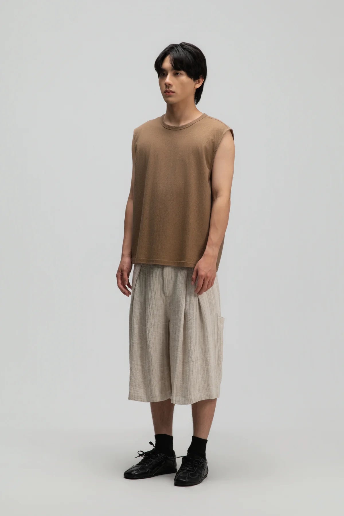 Gender Neutral Thin Muscle Tee (Textured Mud) - BEV C multi label store