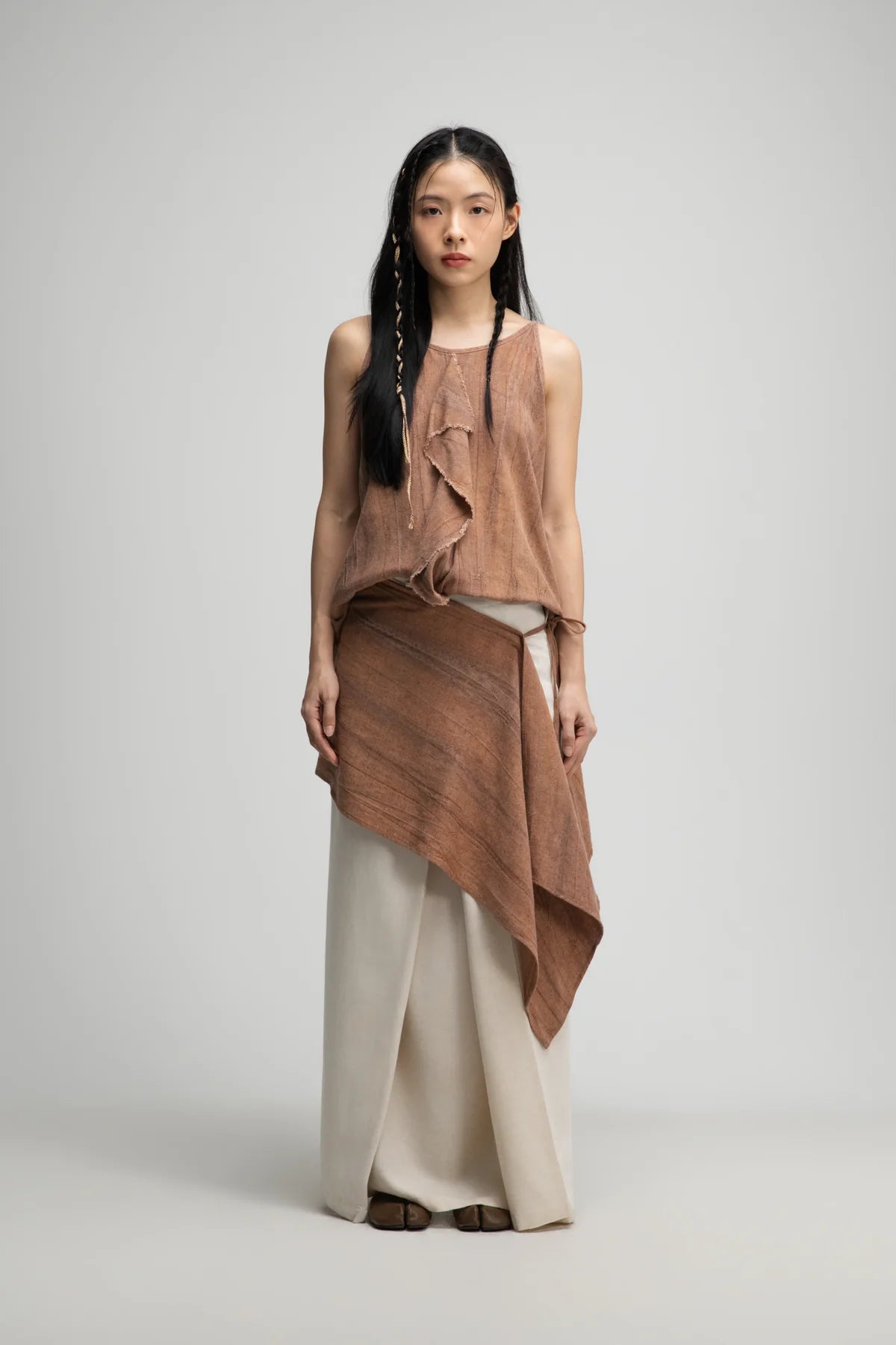 Short Pareo Drape (Tie Dye Rust) - BEV C multi label store