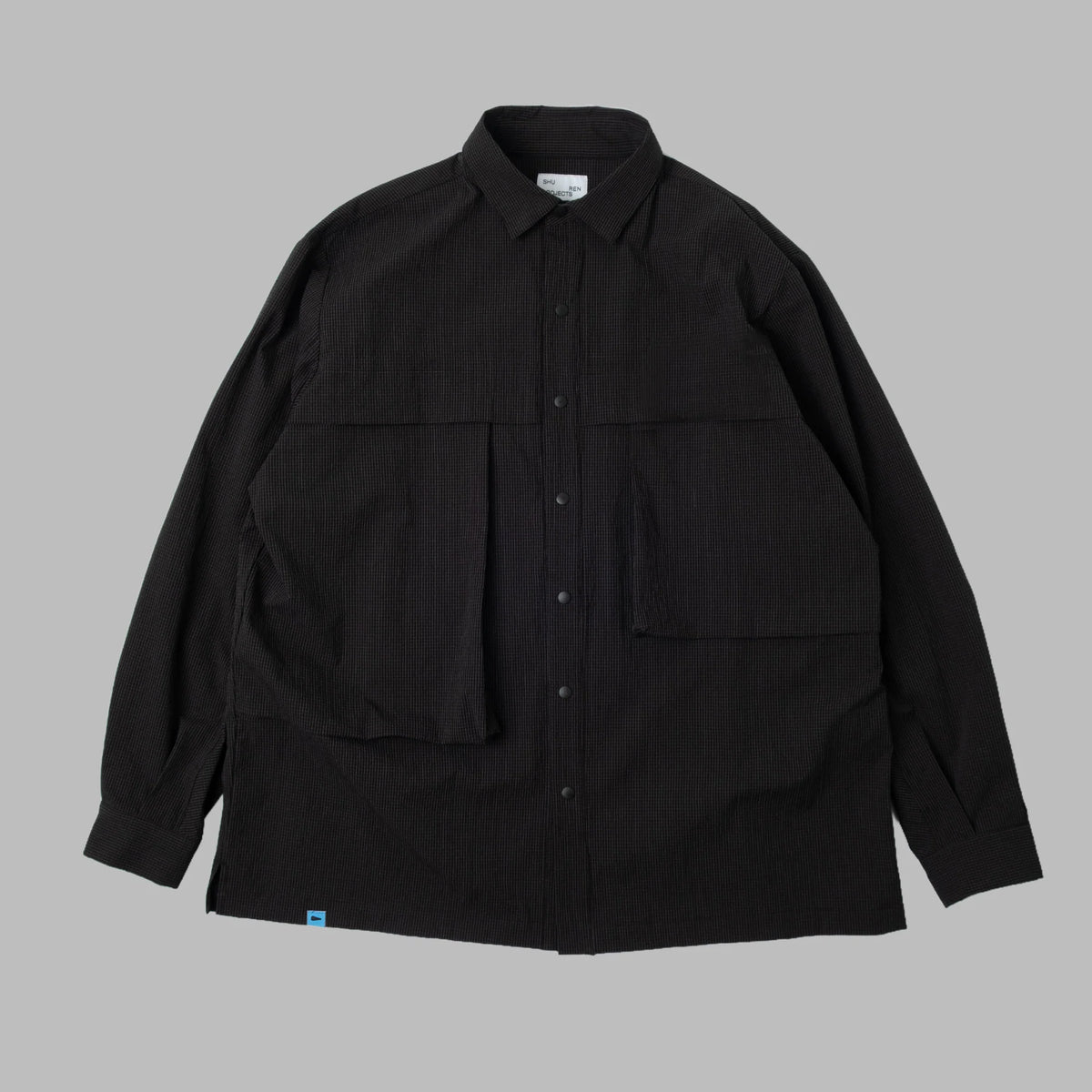 Seersucker Shirt Jacket / Nylon - Black