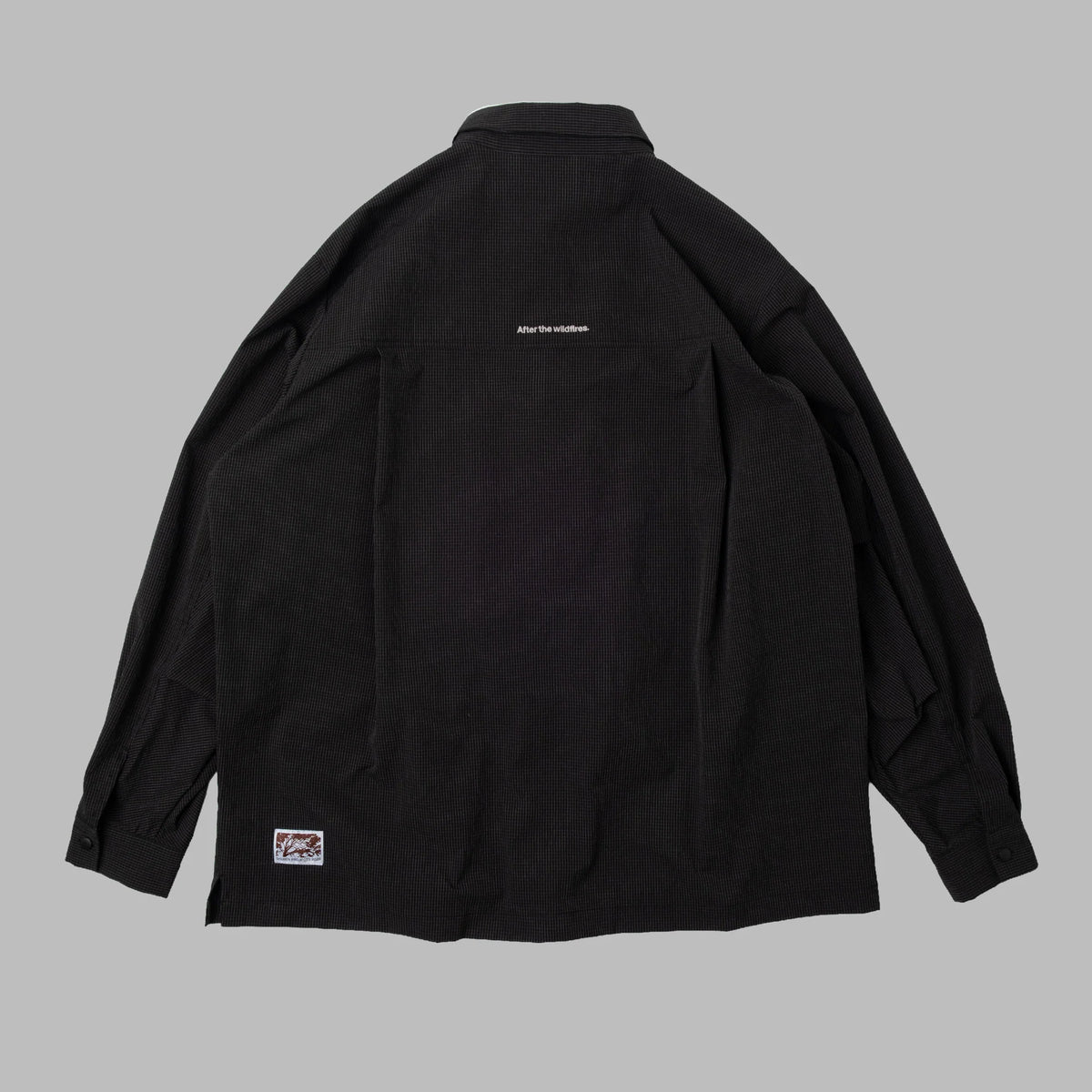 Seersucker Shirt Jacket / Nylon - Black