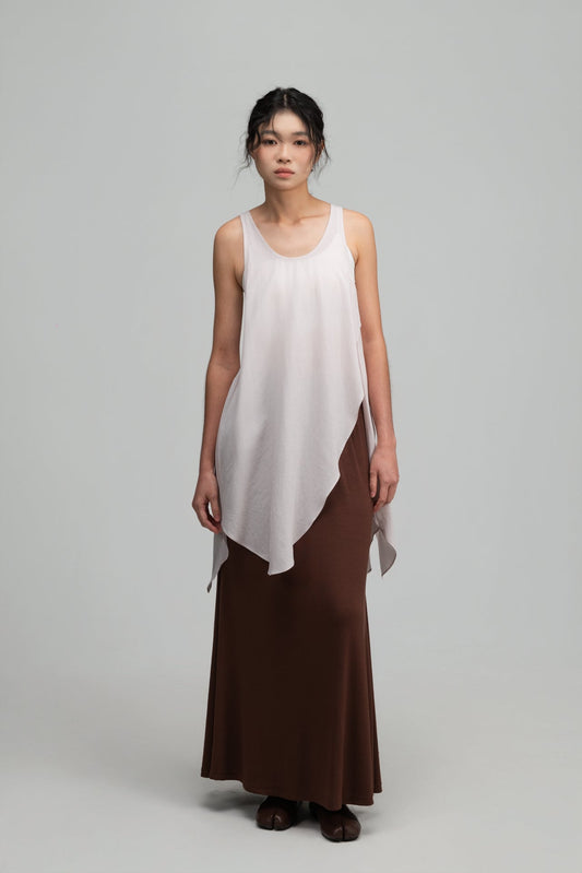 Asymmetrical Layering Long Tank Top (Blush) - BEV C multi label store