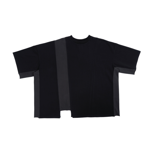 ASYMMETRICAL T-SHIRT - BLACK - BEV C multi label store