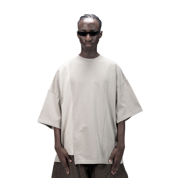 ASYMMETRICAL T-SHIRT - BEIGE - BEV C multi label store