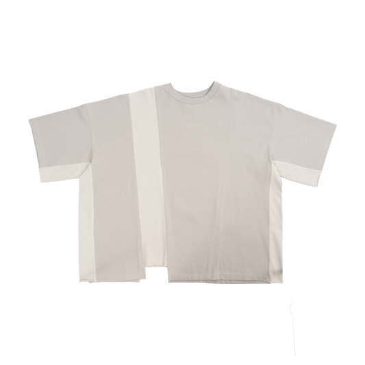 ASYMMETRICAL T-SHIRT - BEIGE - BEV C multi label store