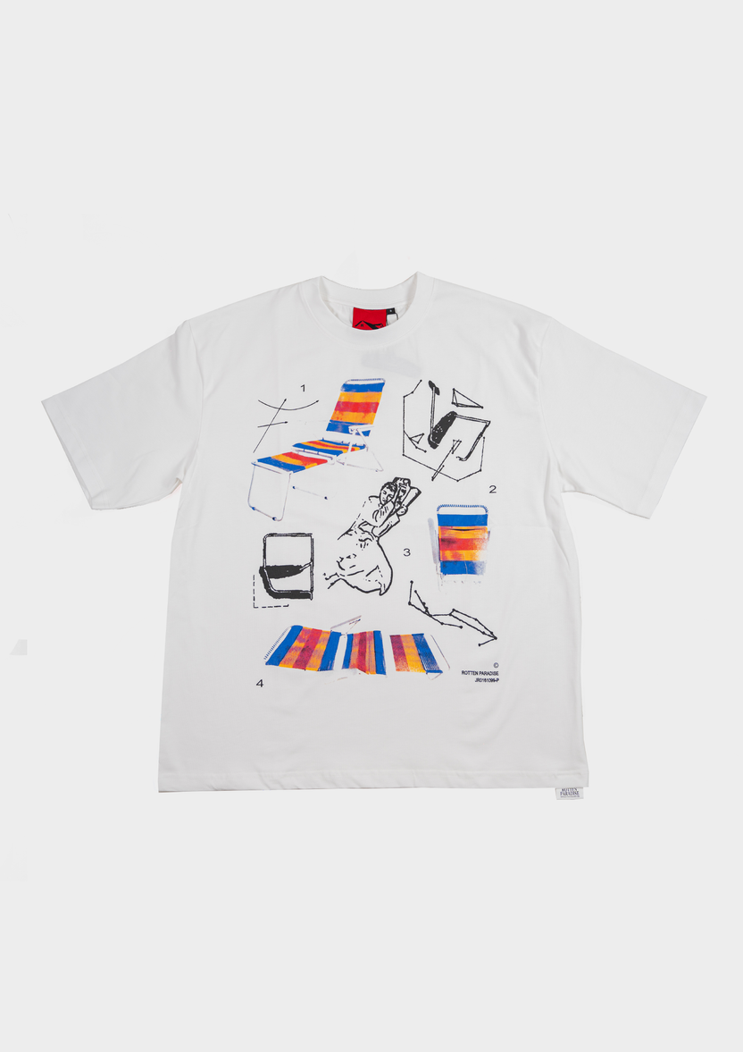 Lazy Chair Tee White - BEV C multi label store