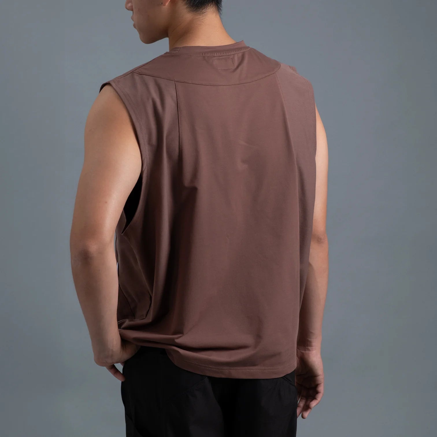 Sleeveless 2-Tone / Cotton – Maroon - BEV C multi label store