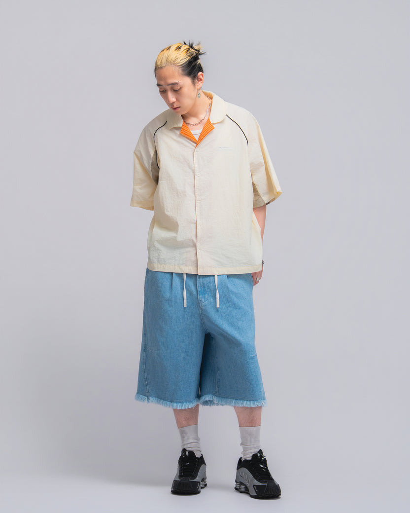 Papa Contrast Boxy Shirt Beige - BEV C multi label store