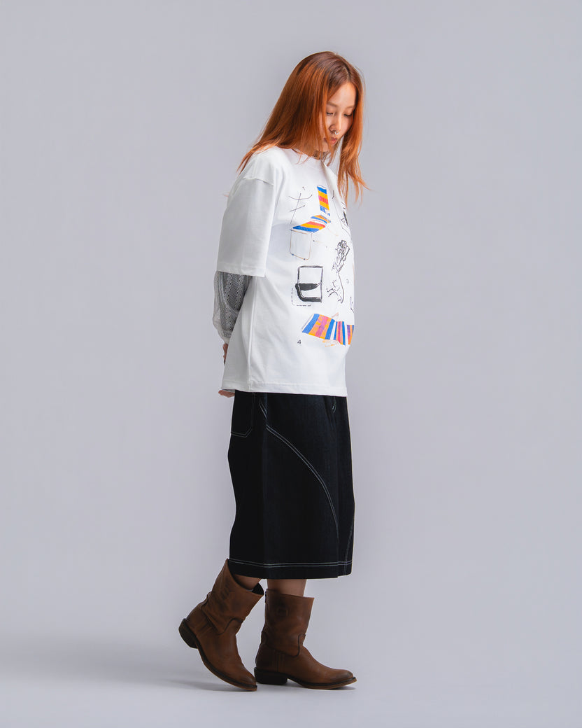 Lazy Chair Tee White - BEV C multi label store
